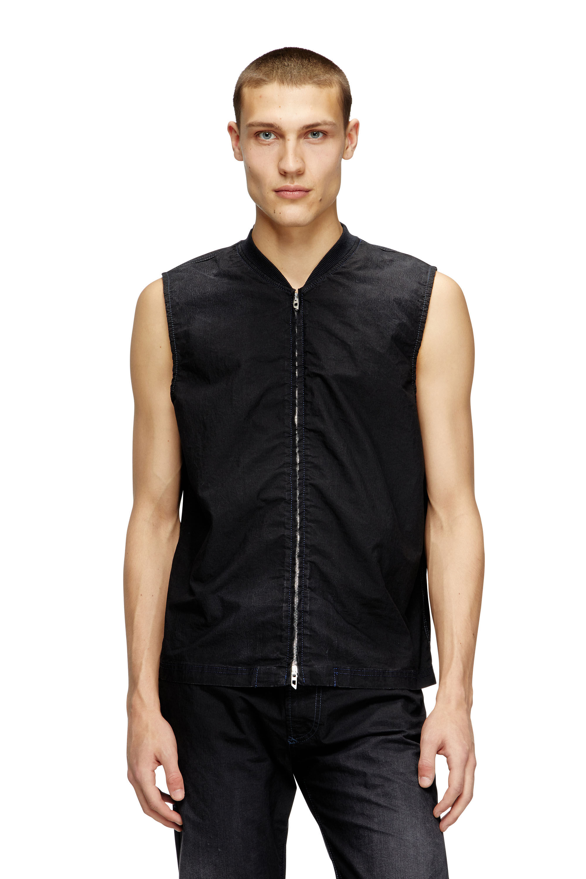 Diesel - D-SUND-D-N JOGG, Gilet senza maniche in JoggJeans tecnico Unisex in Nero - 3