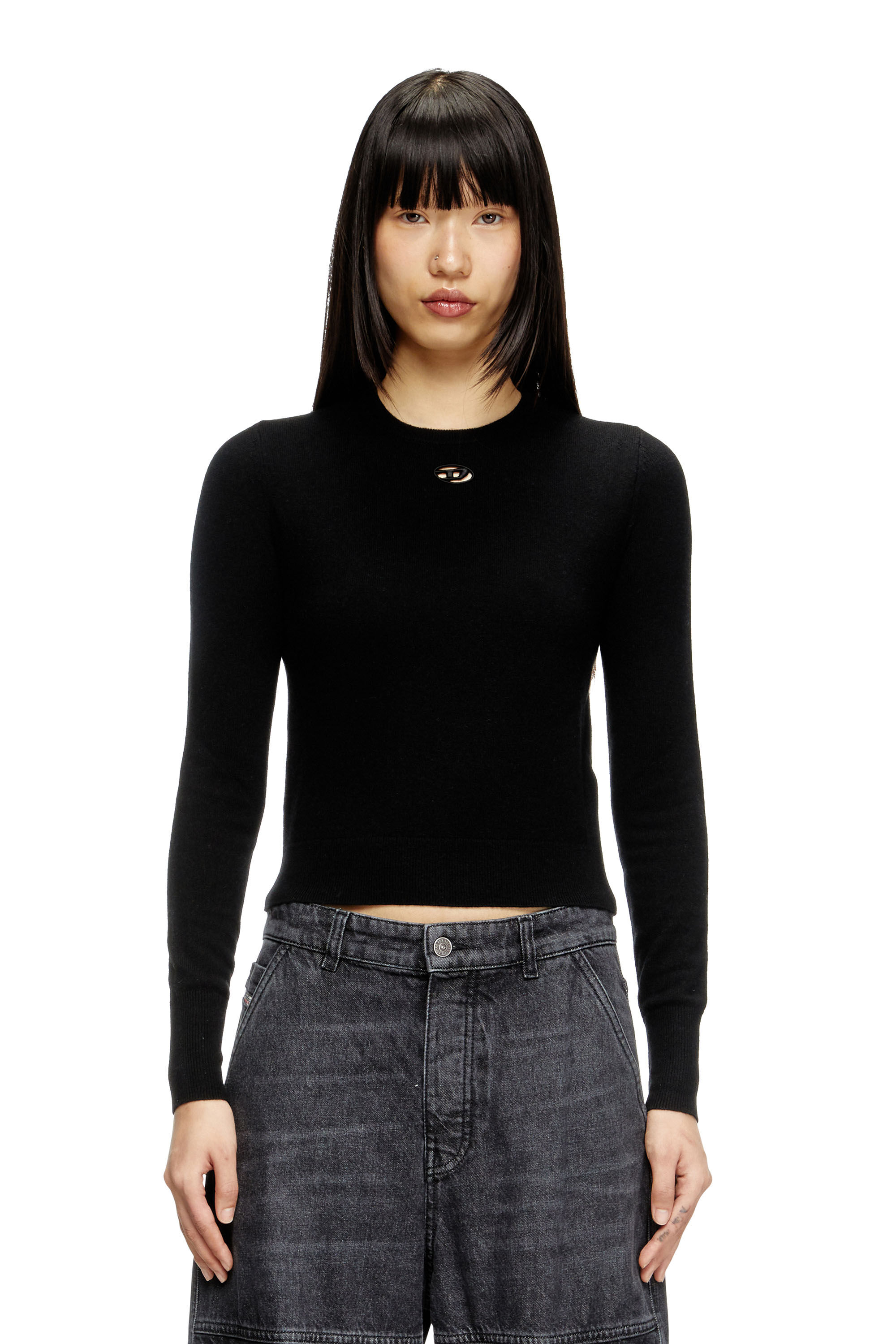 Diesel - M-AREESAX, Top in lana e cashmere Donna in Nero - 3