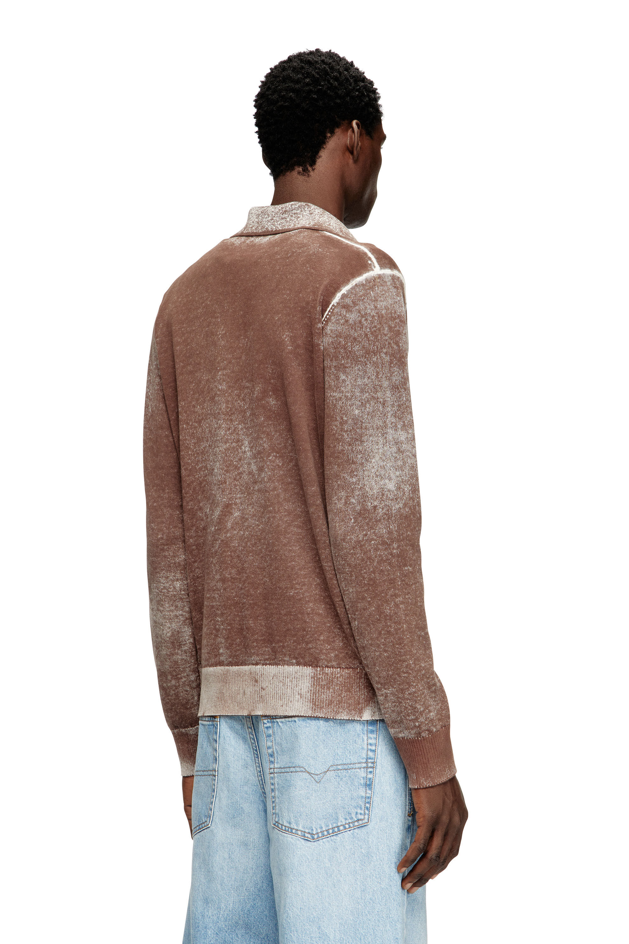 Diesel - K-LAWRENCE, Polo jumper with faded reverse print Uomo in Multicolor - 4