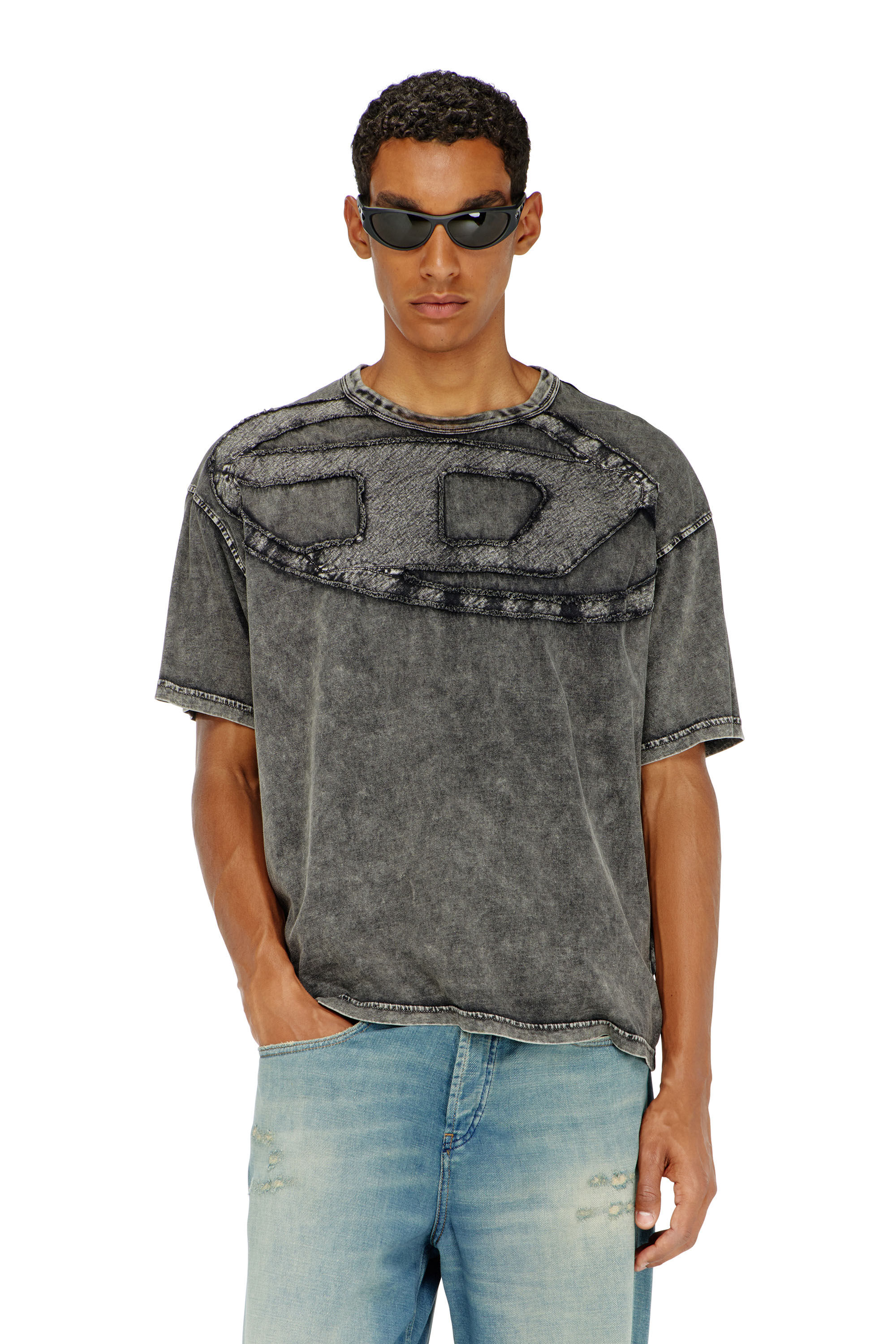 Diesel - T-BOXT-DEN, Herren Lockeres Baumwoll-T-Shirt mit Oval-D-Applikation in Schwarz - 3