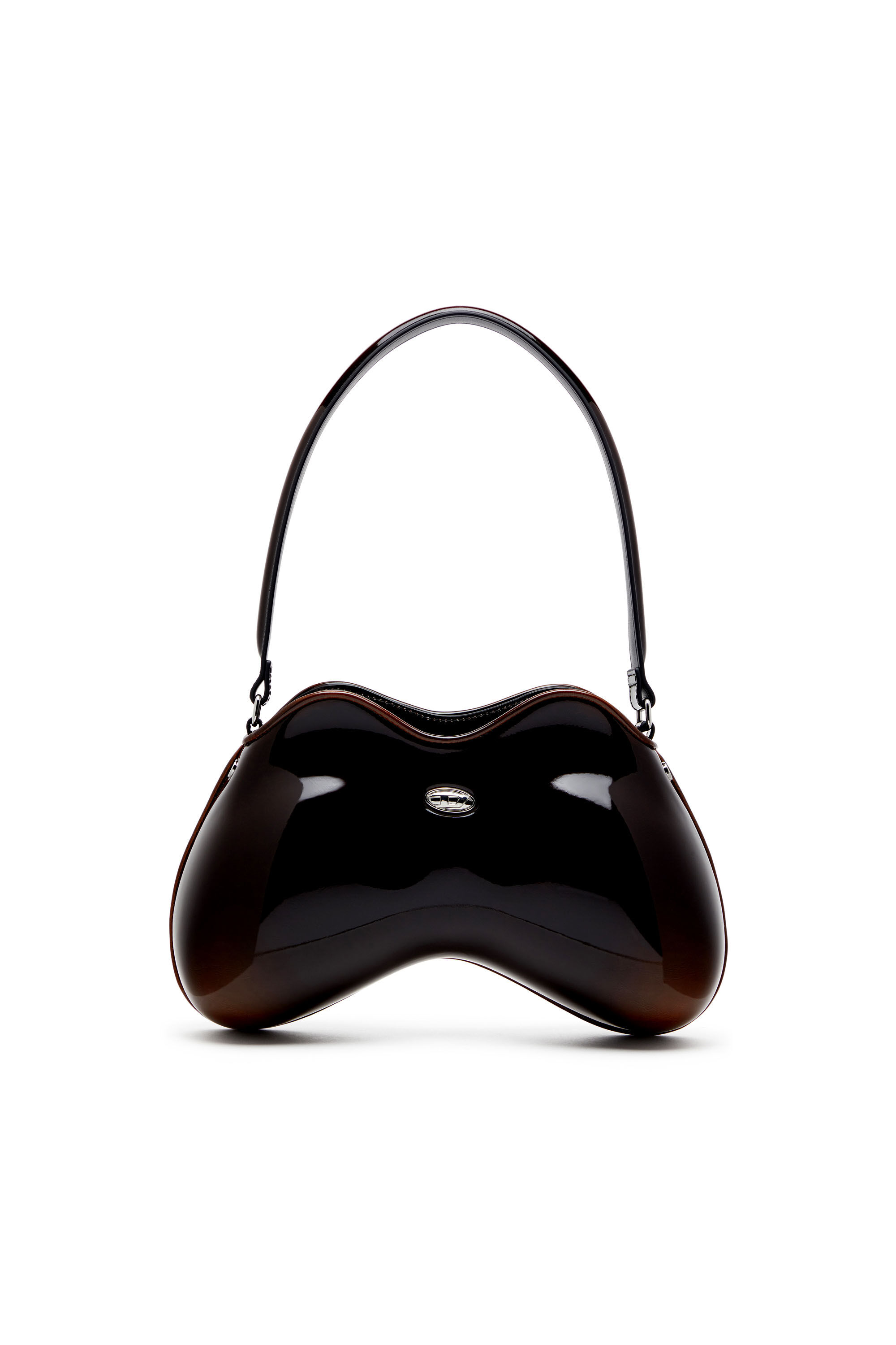 Diesel - DOUBLE-D SHOULDER, Damen Feste Schultertasche mit aus glänzendem Dégradé-PU in Braun - 1