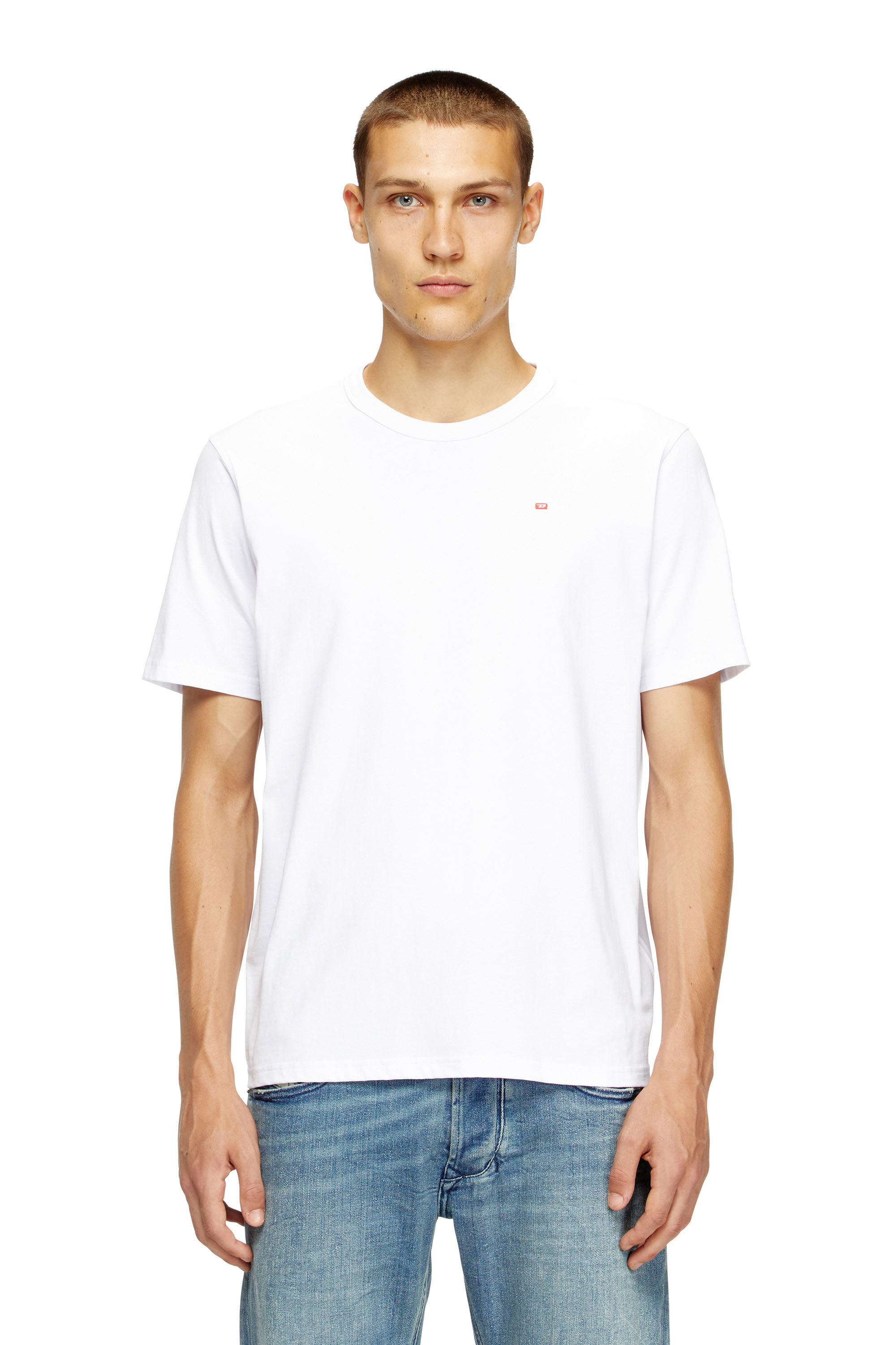 Diesel - T-ADJUST-MICRODIV, T-shirt avec logo micro-brodé Mixte in Blanc - 3