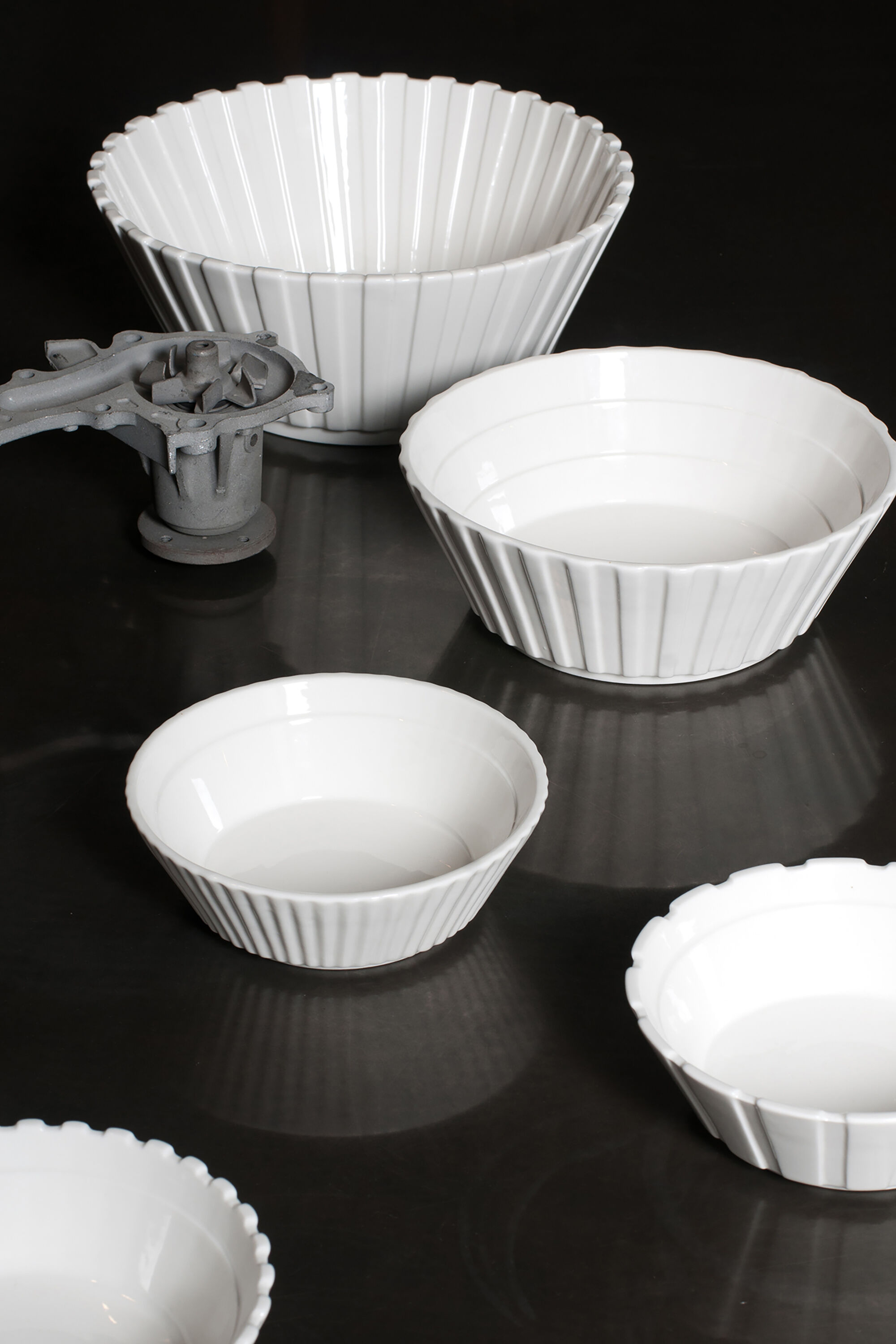 Diesel - 10911 MACHINE COLLEC, Unisex's Elegant porcelain salad bowls, set of 3 in White - 3