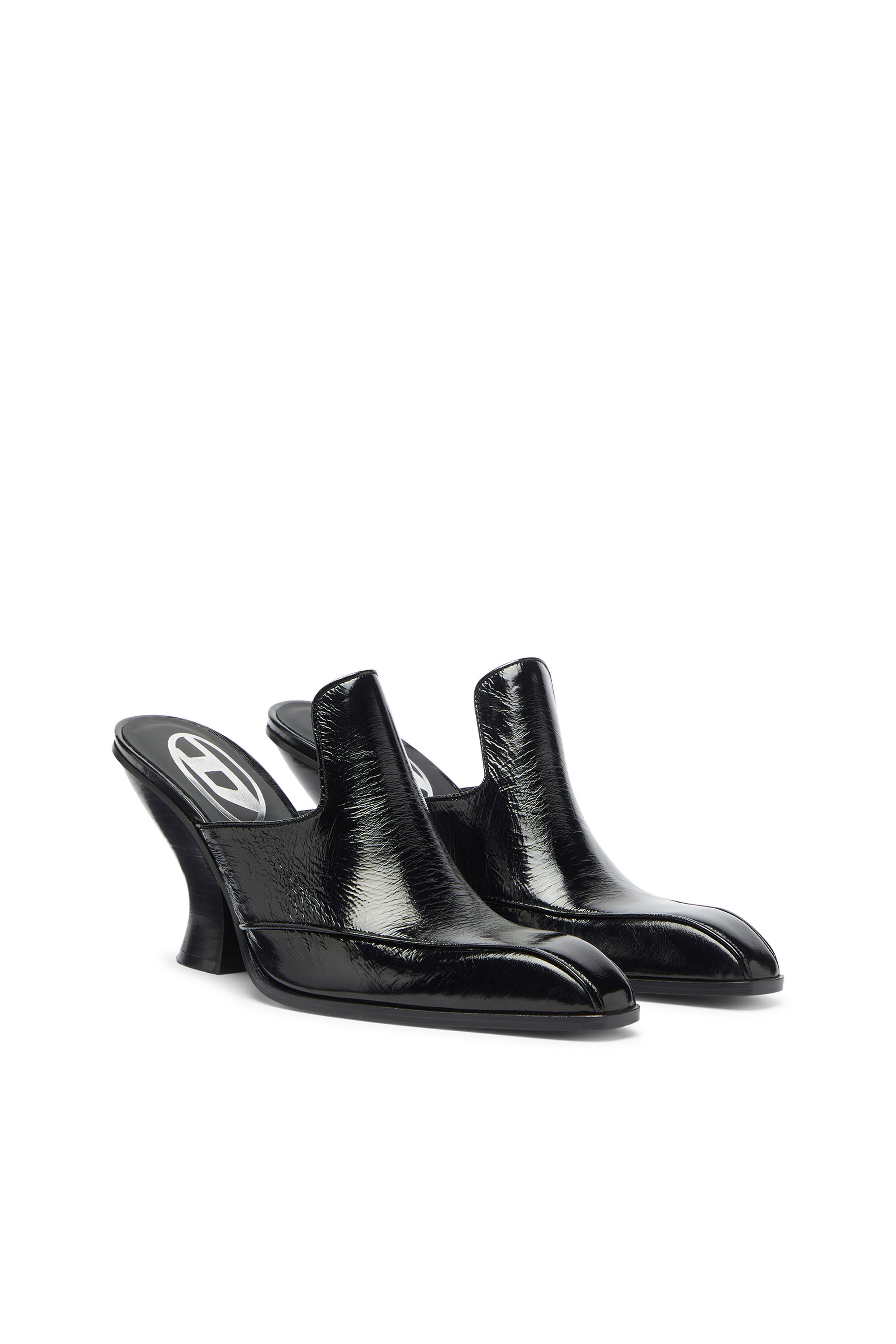 Diesel - D-LUFFY-75-MULE, D-Luffy - Mules stile western in pelle verniciata Donna in Nero - 2