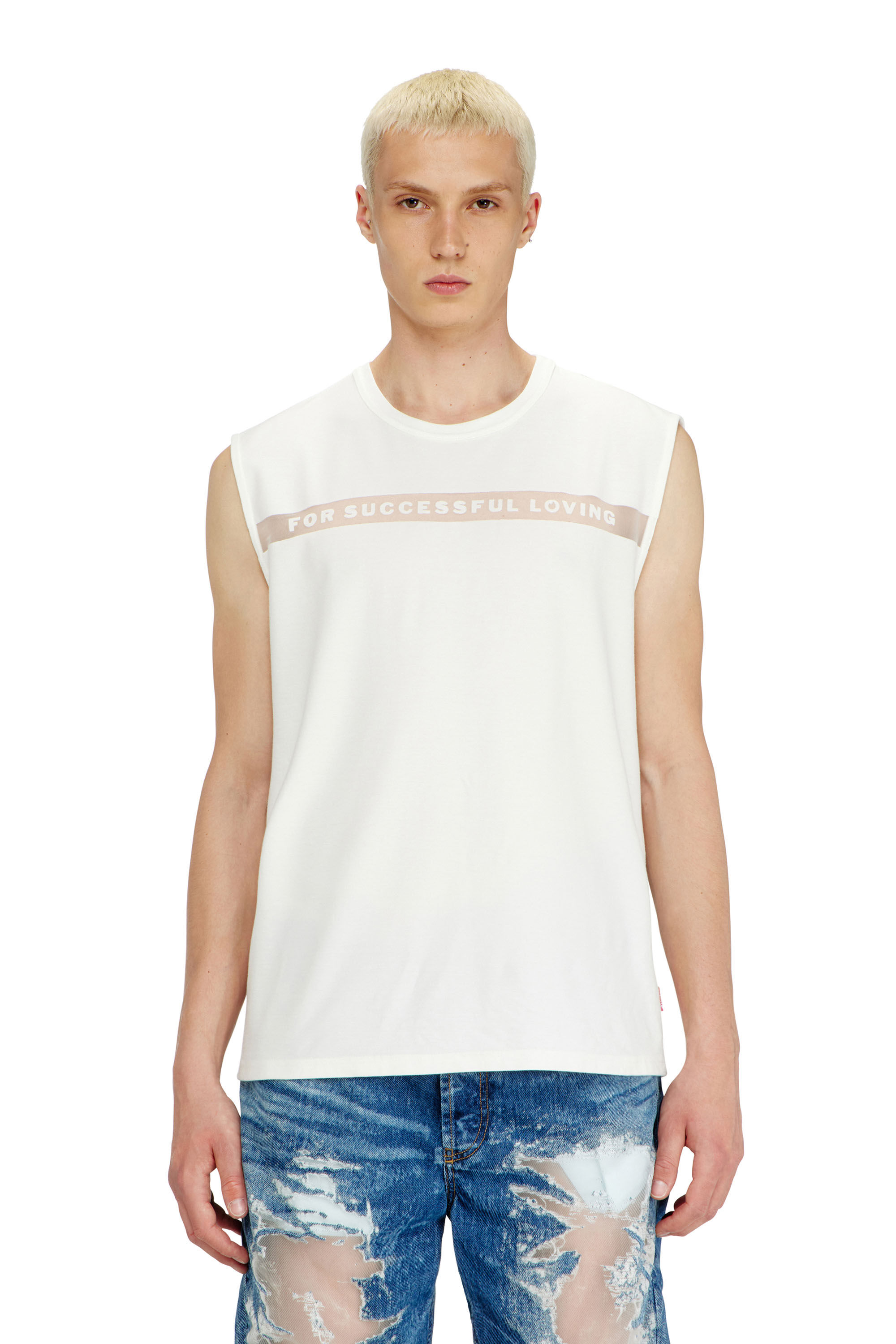 Diesel - PR-T-NORM-BISC-MATI-R, Unisex Tanktop mit For Successful Loving Logo in Wei&szlig; - 3