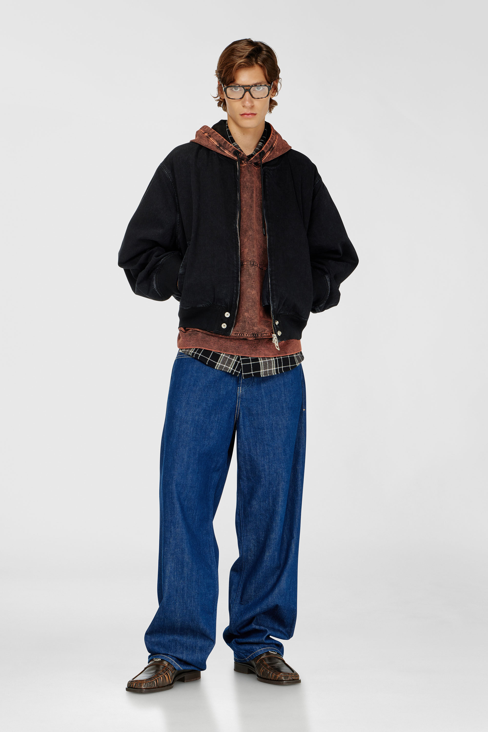Diesel - D-GUZ, Blouson aviateur en denim Mixte in Noir - 1