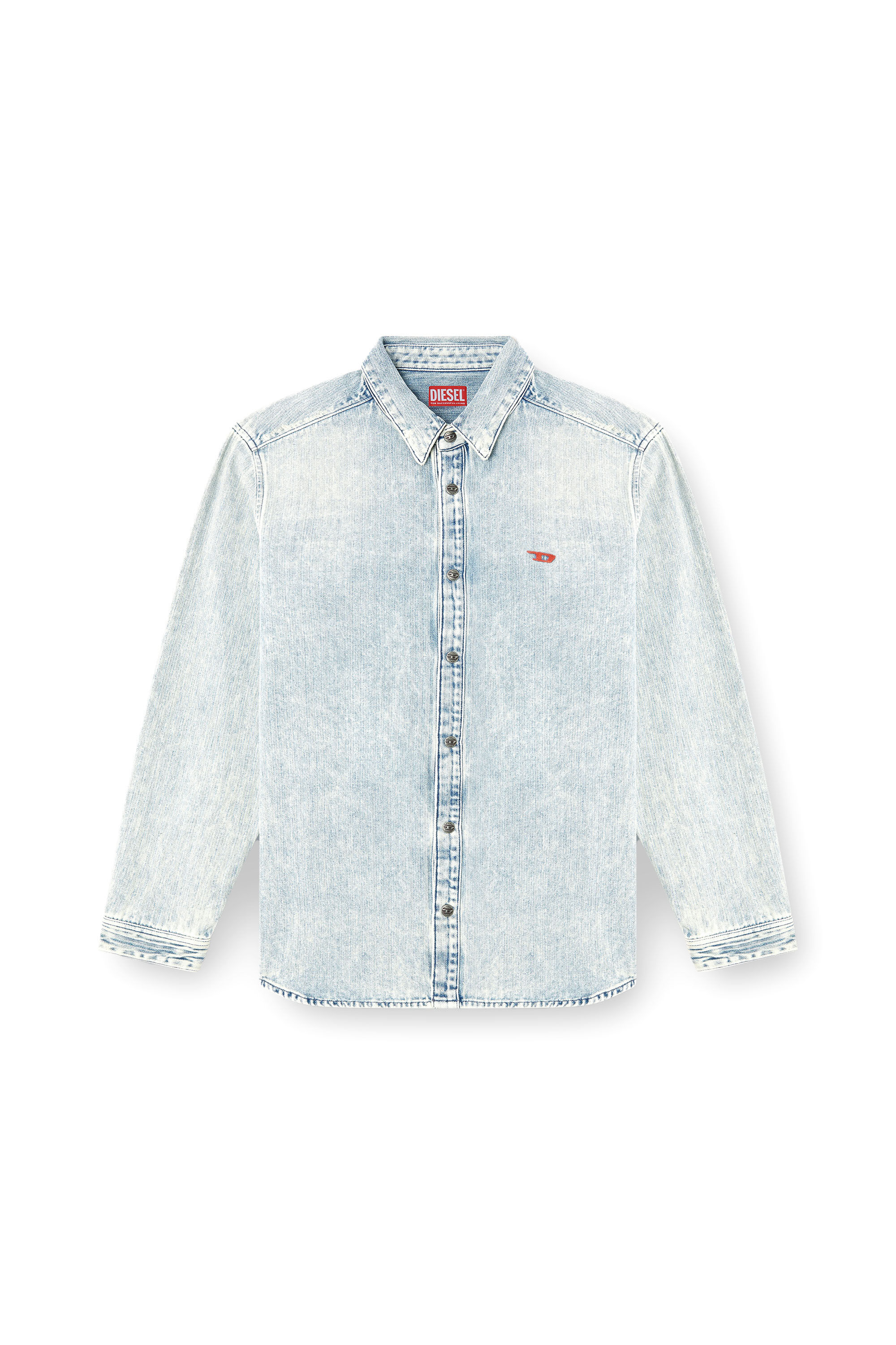 Diesel - D-SIMPLY, Chemise en denim à chevrons Homme in Bleu - 2