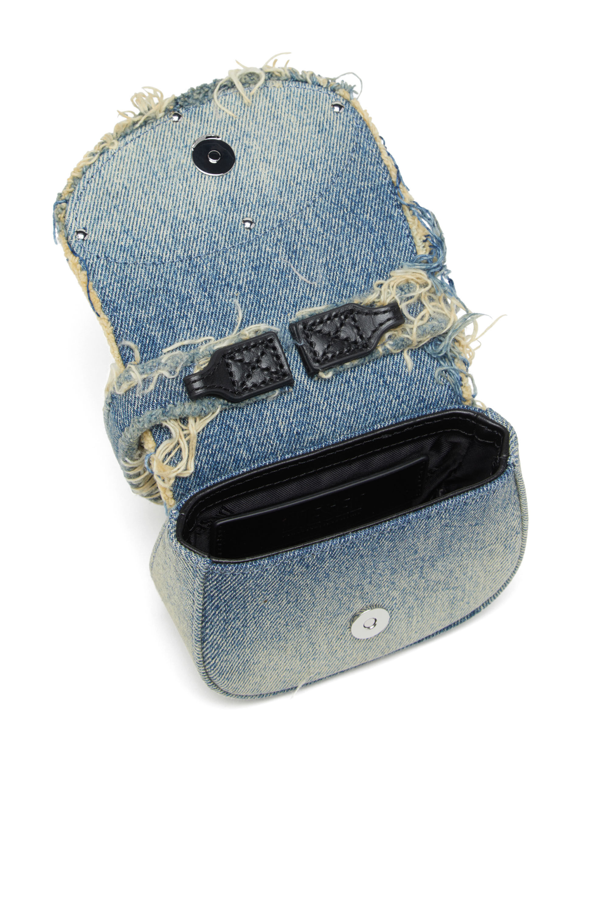 Diesel - 1DR XS, Damen 1DR XS-Ikonische Mini-Tasche aus Denim mit Strass in Blau - Image 5