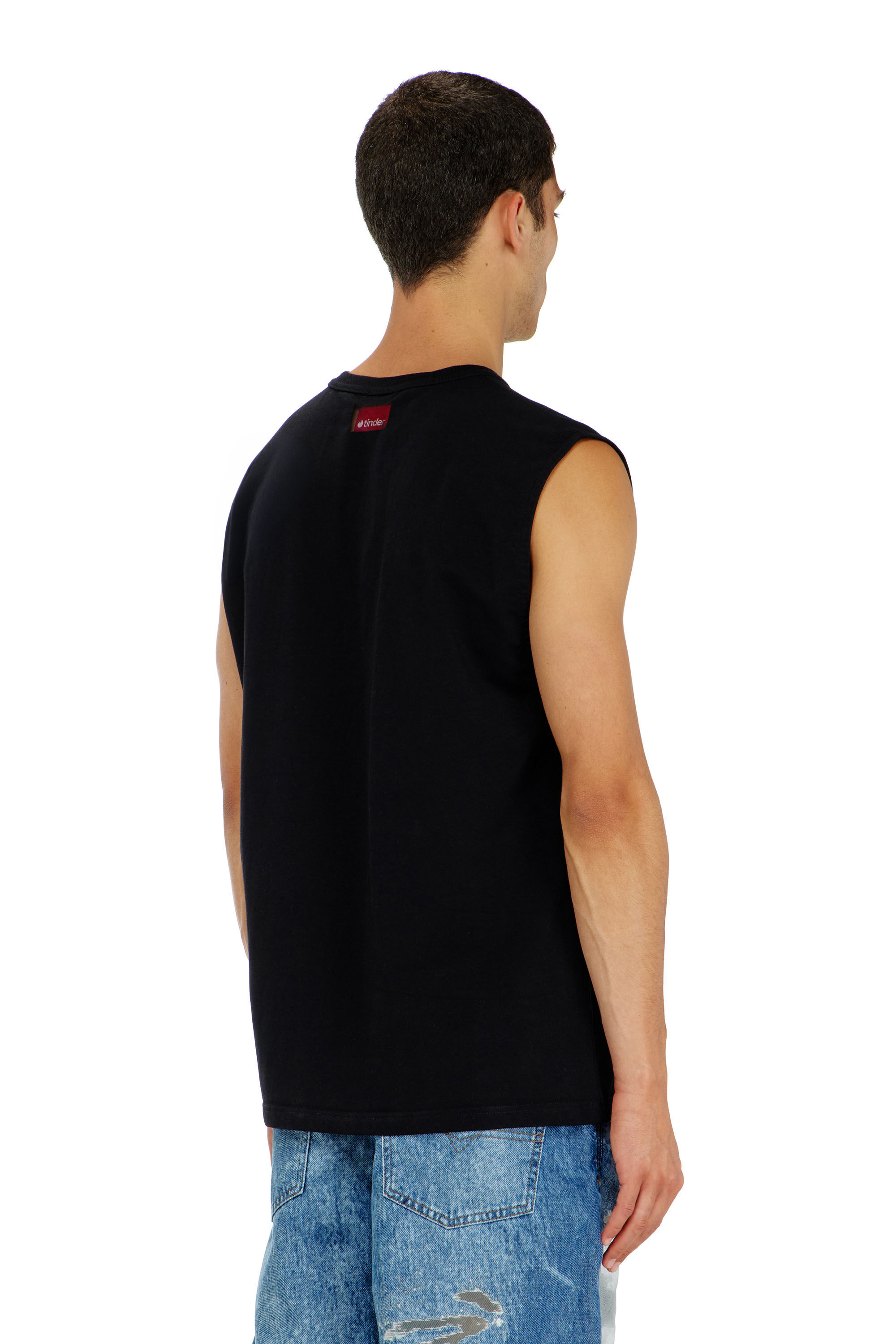 Diesel - PR-T-NORM-BISC-MATI-R, Canotta con logo For Successful Loving Unisex in Nero - 4