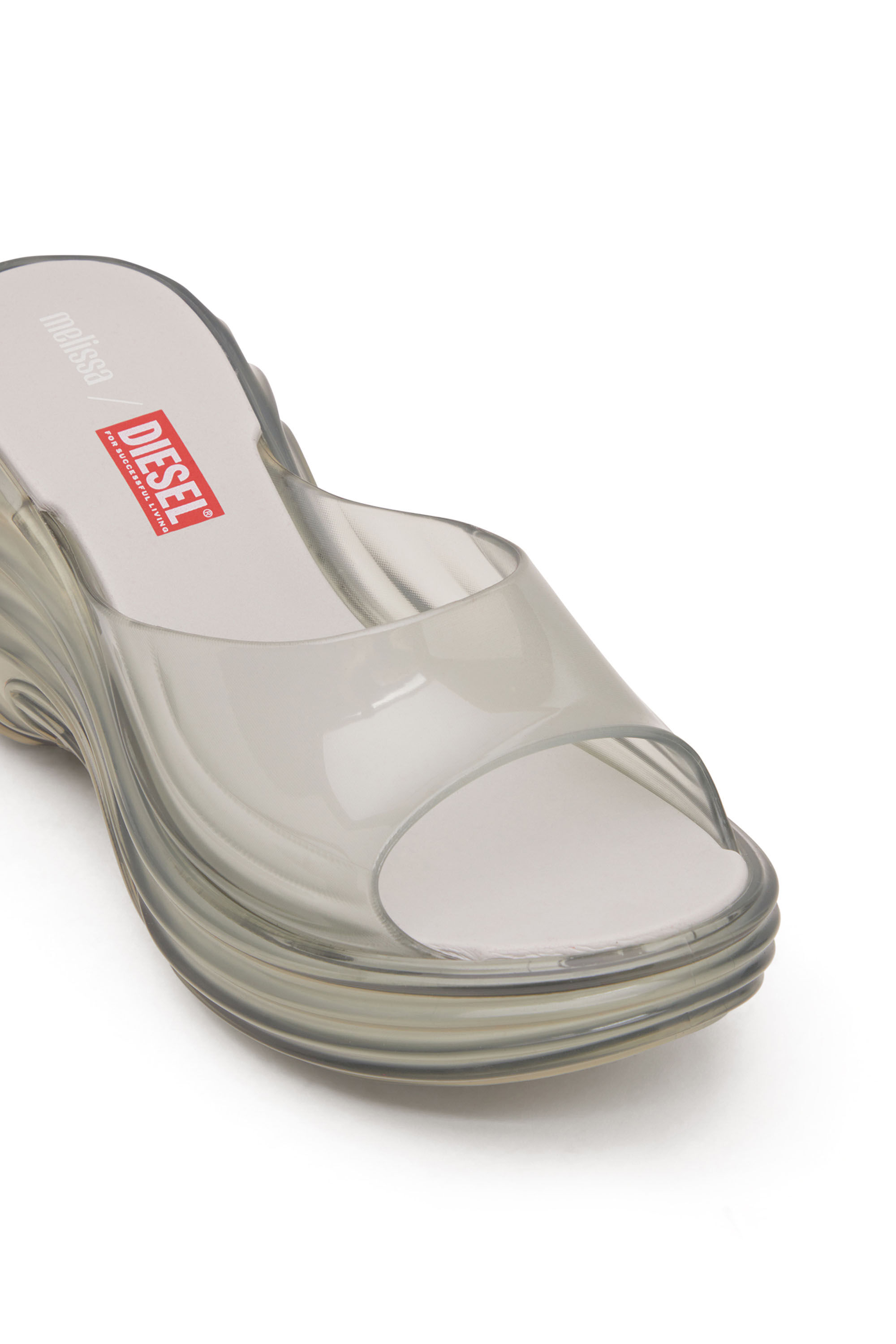 Diesel - MELISSA QUANTUM PLATFORM, Damen Plateau-Pantolette aus Melflex® in Hellgrau - 6