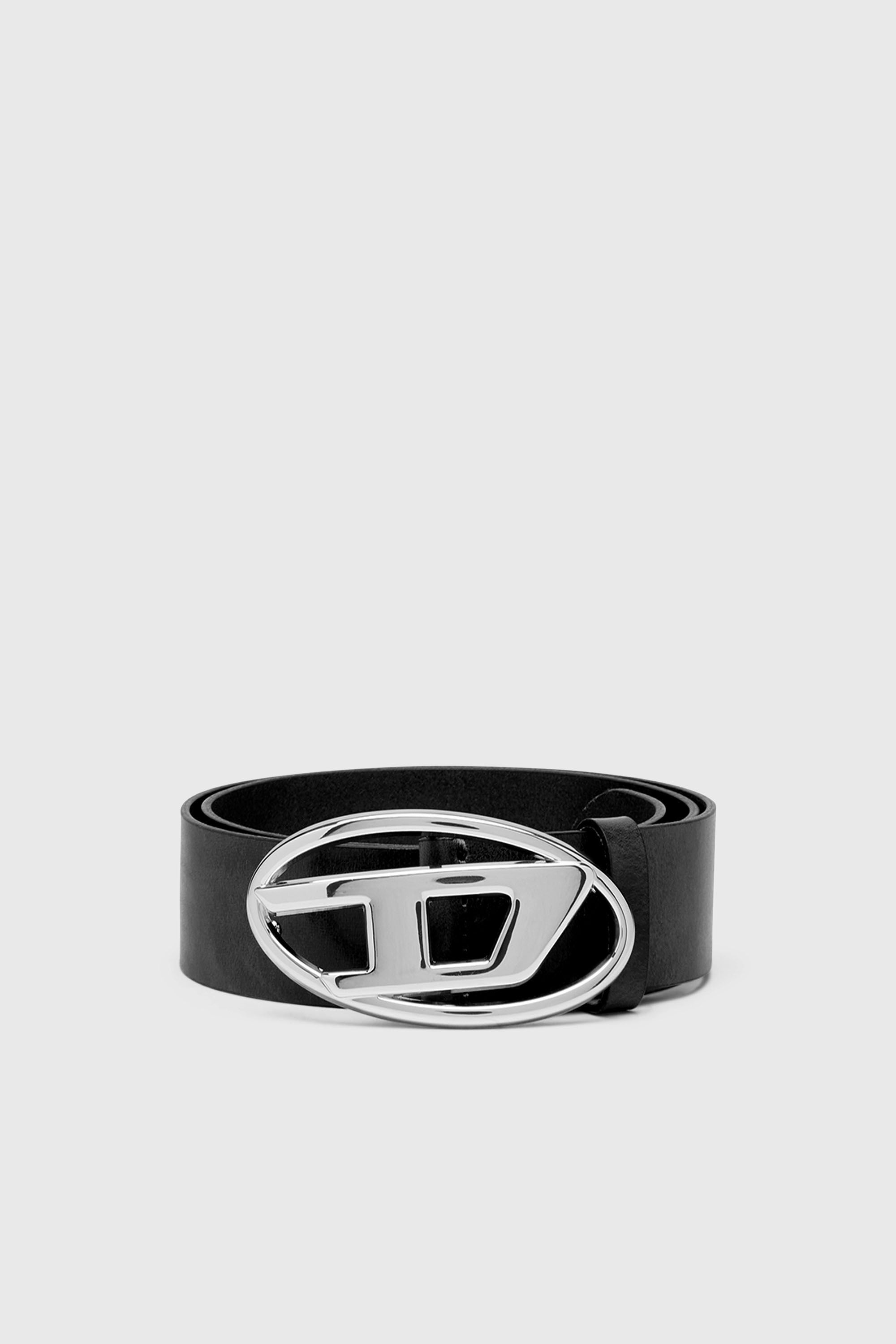 Diesel - B-1DR W, Ceinture 3.9 cm en cuir avec boucle &agrave; logo Oval D Femme in Noir - 1