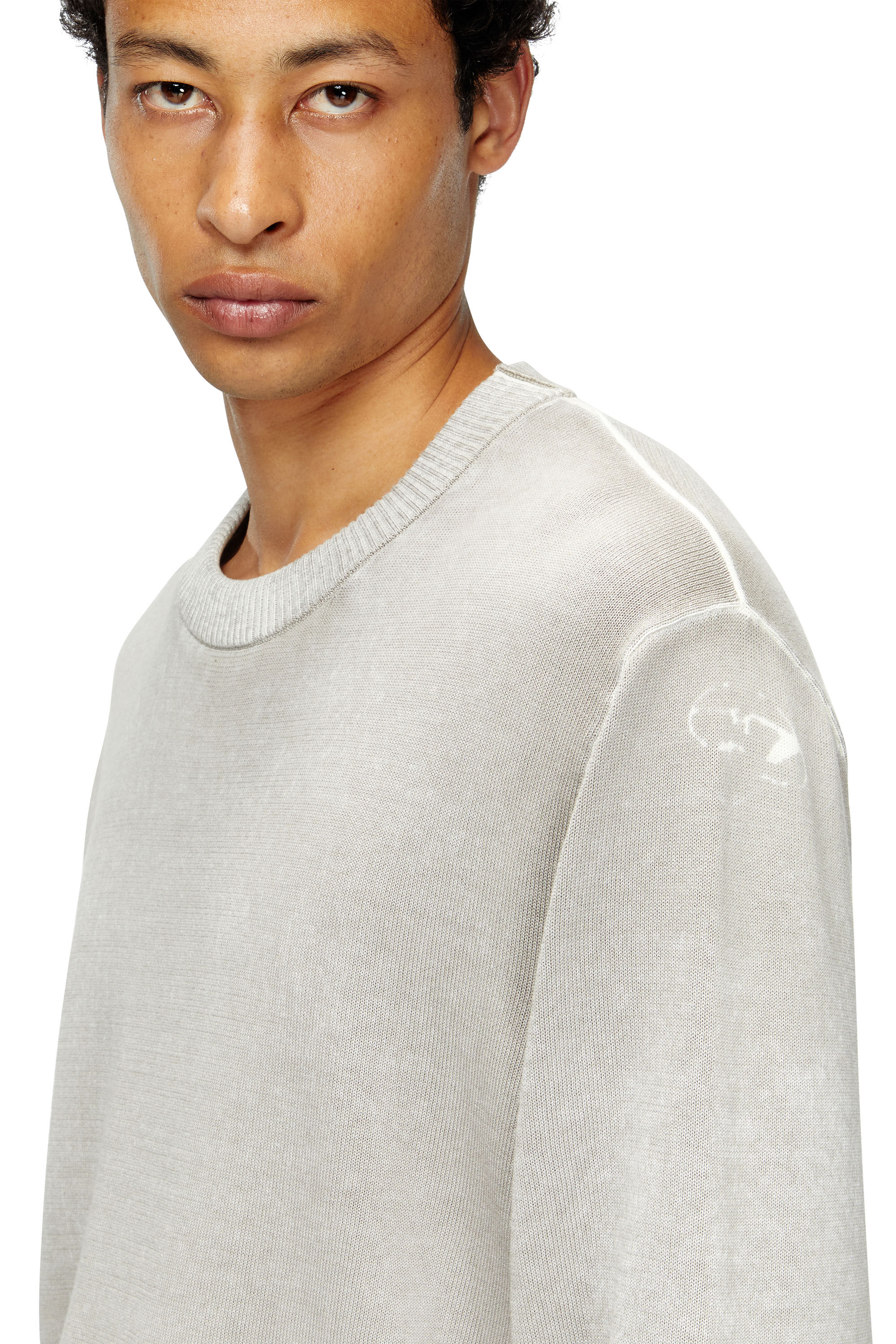 Diesel - K-LARENCE-B, Maglia in cotone stampata al contrario Uomo in Grigio - 5