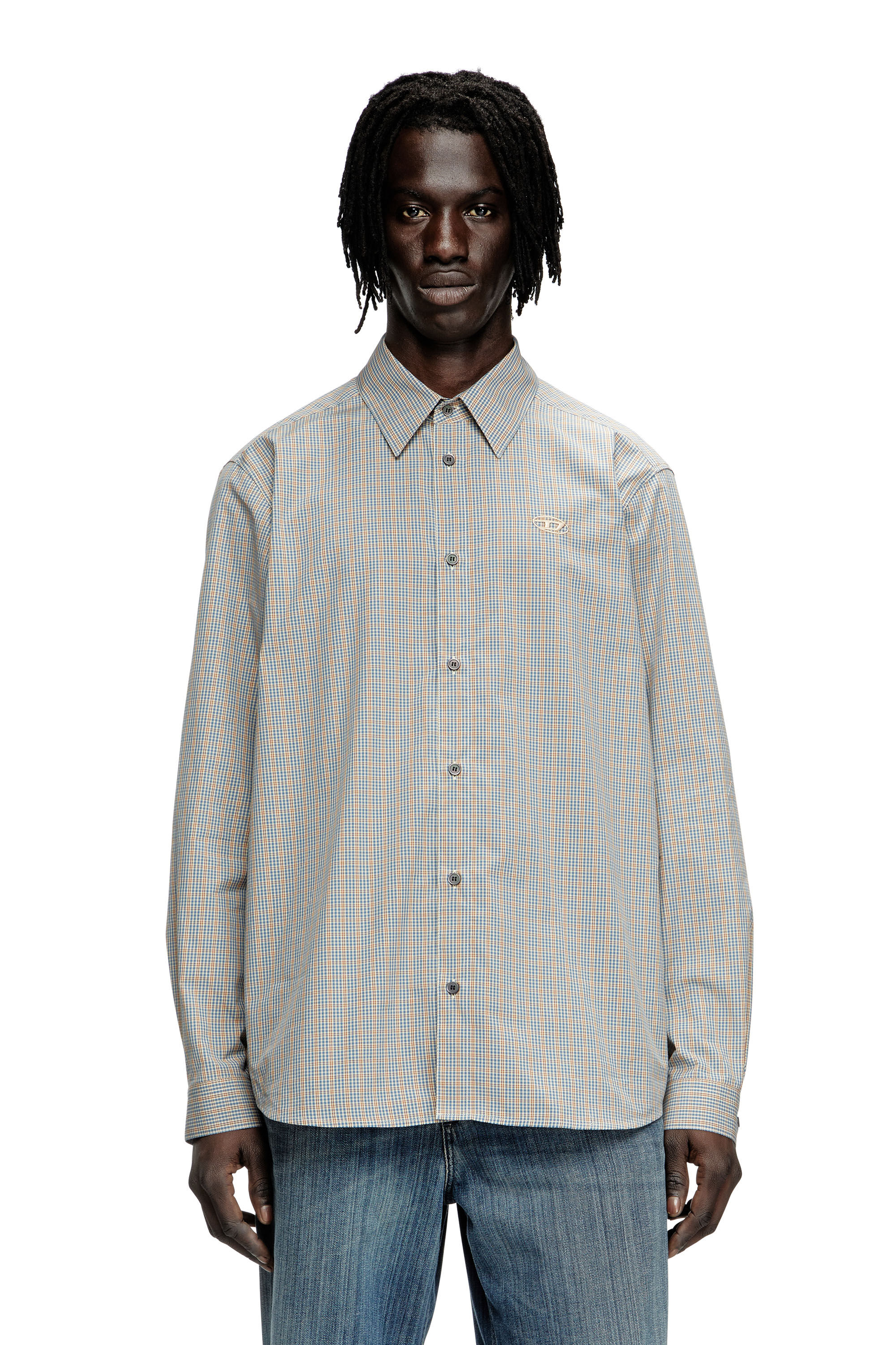 Diesel - S-SIMPLY-DLBV, Chemise à carreaux avec broderie Oval D Homme in Polychrome - 3