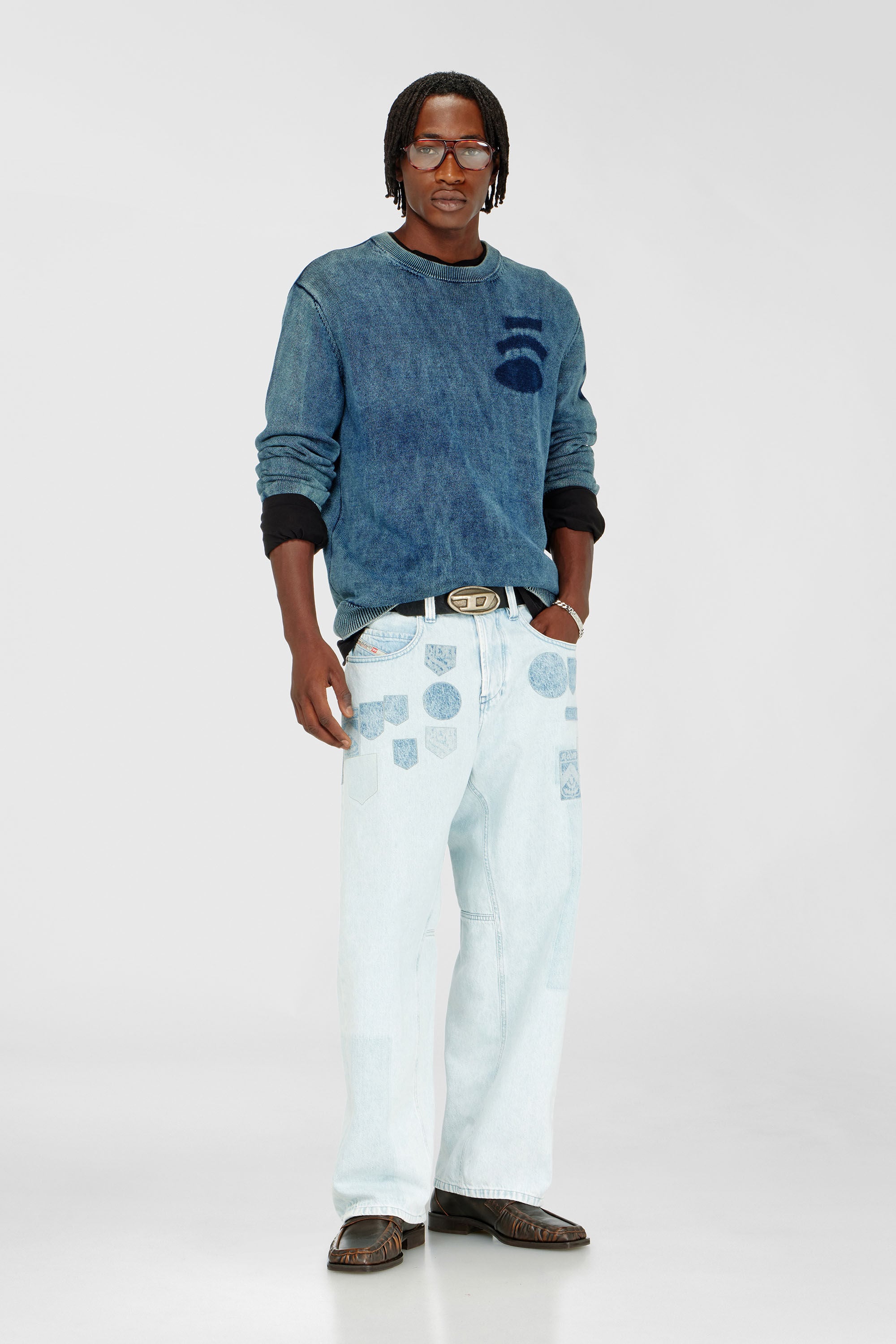 Diesel - Relaxed Jeans 1997 D-Enim-M 0IFBQ Mixte, Bleu Clair - Image 1