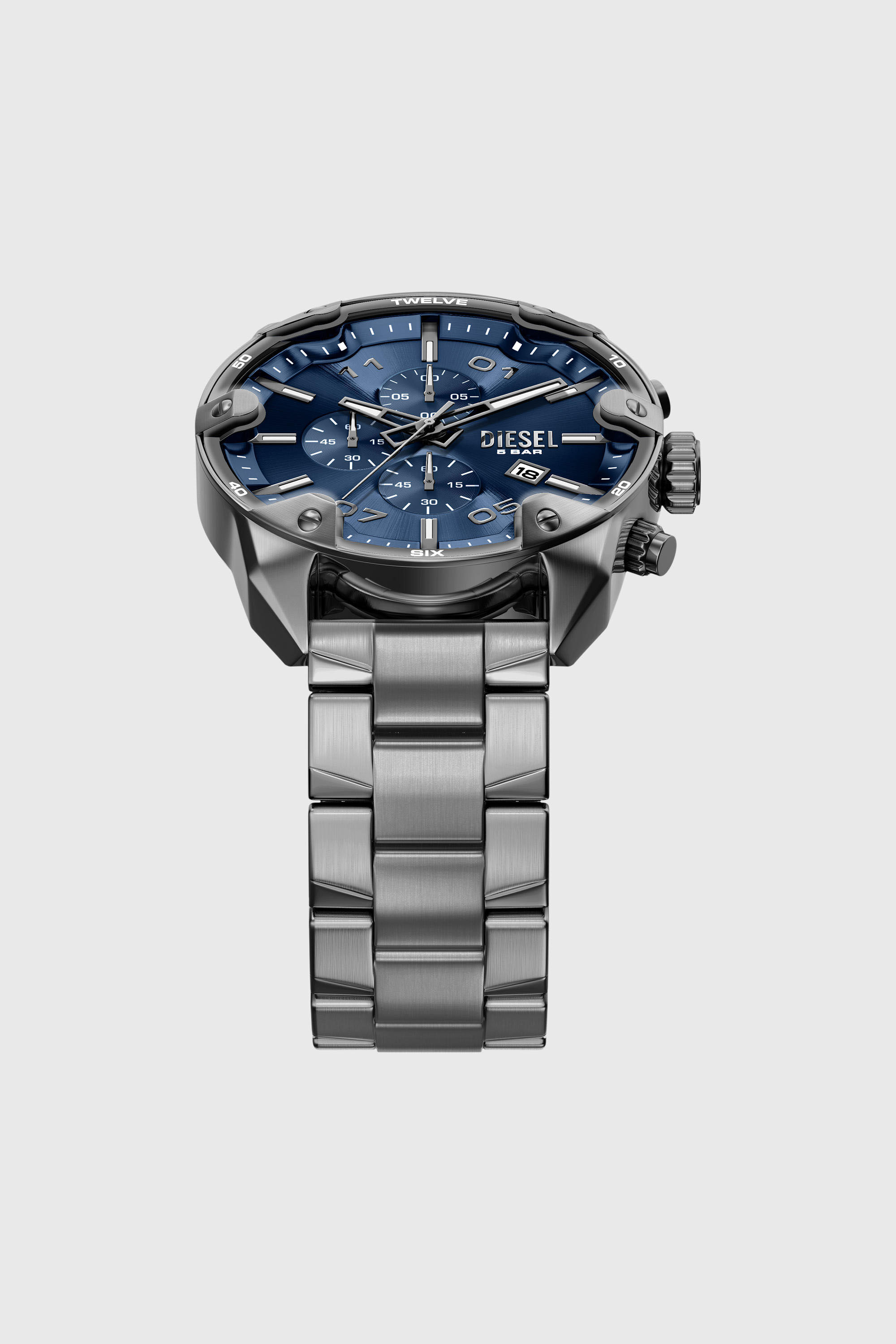 Diesel - DZ4724 WATCH, Montre Spiked en acier inoxydable finition gunmetal Homme in Gris - 4