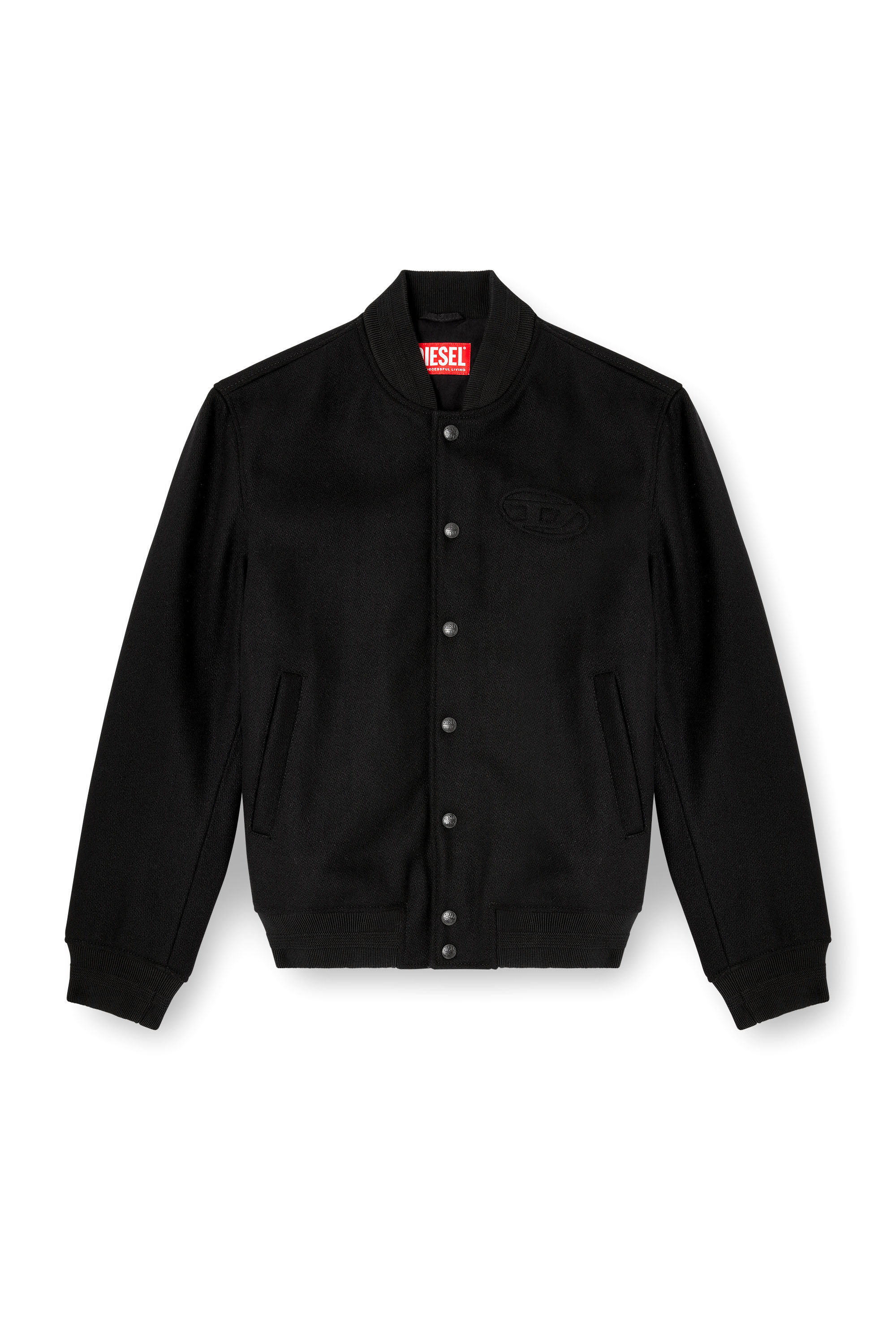 Diesel - J-ARRY, Giacca bomber imbottita in misto lana Uomo in Nero - 2