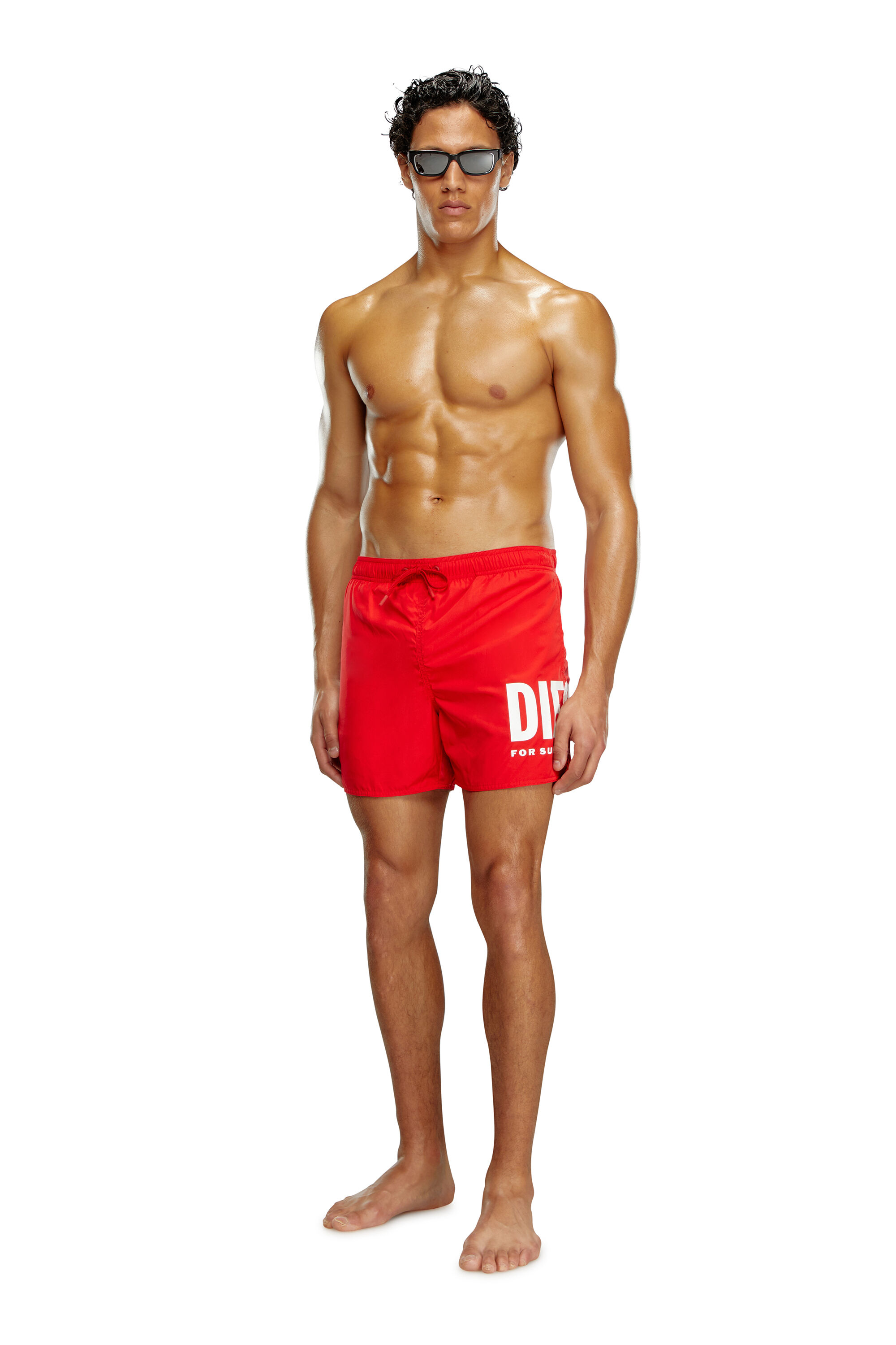 Diesel - BMBX-NICO, Homme Short de bain mi-long avec maxi logo in Rouge - Image 2