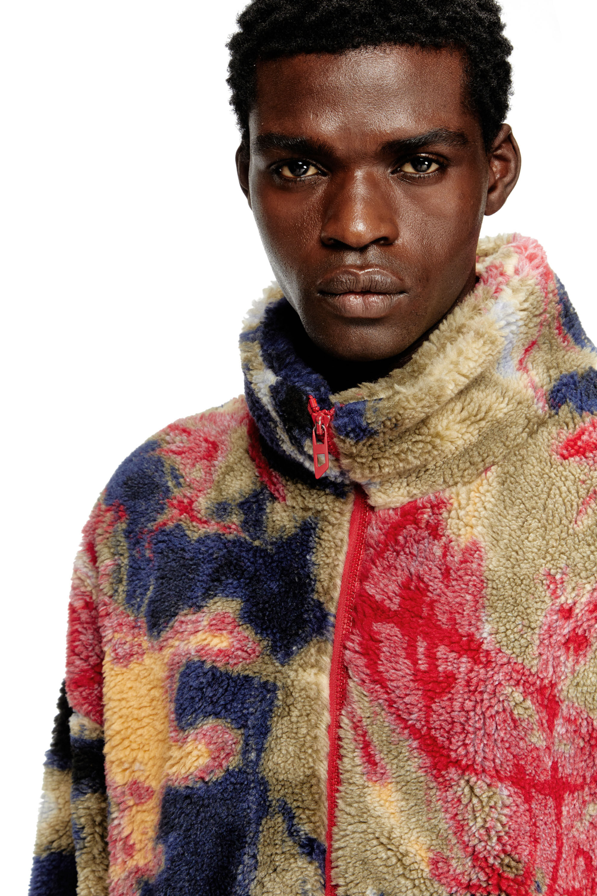 Diesel - S-LUKE, Giacca in tessuto teddy e graffiti Uomo in Multicolor - 5