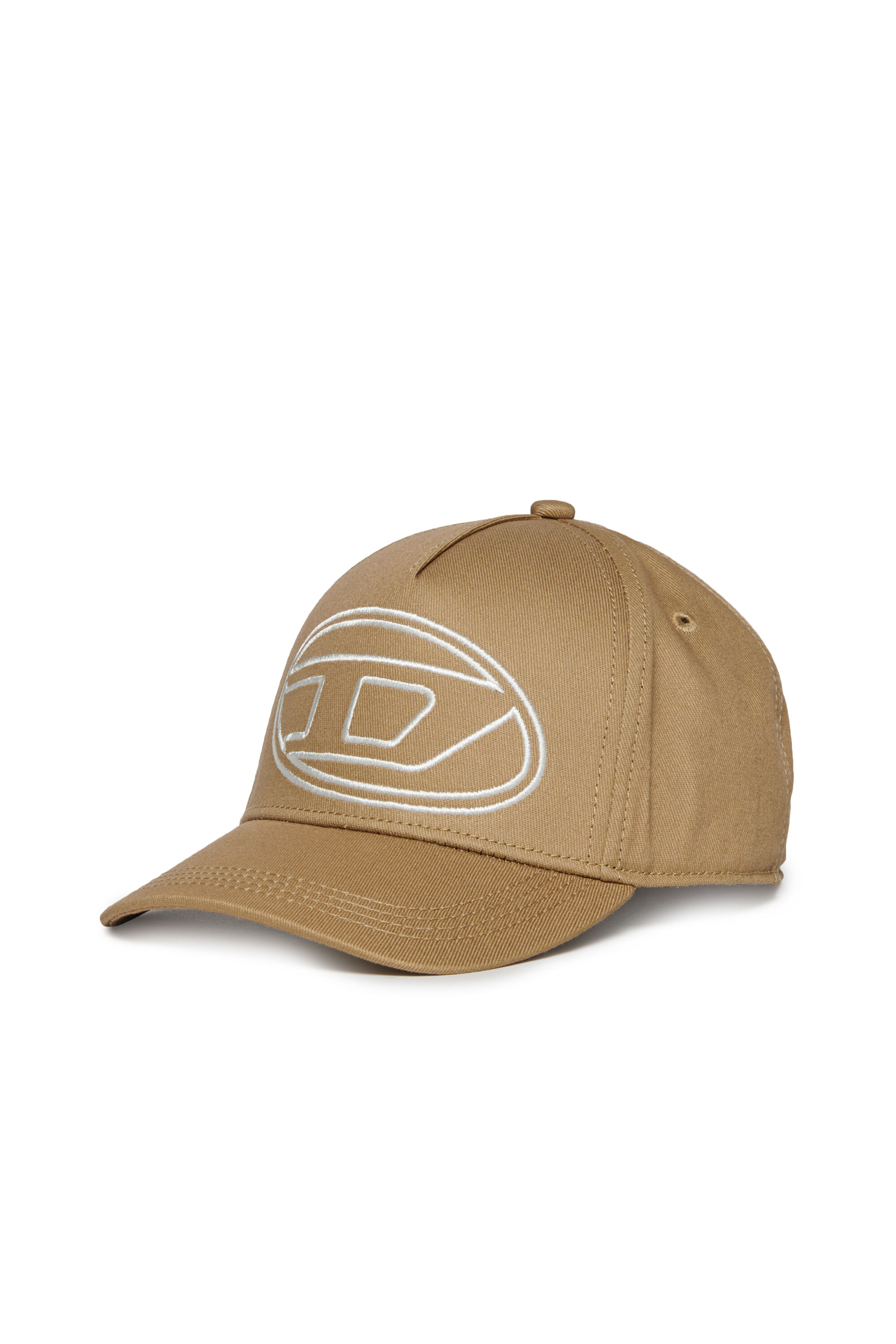 Diesel - FRENDIL, Berretto da baseball con ricamo Oval D Uomo in Marrone - 1