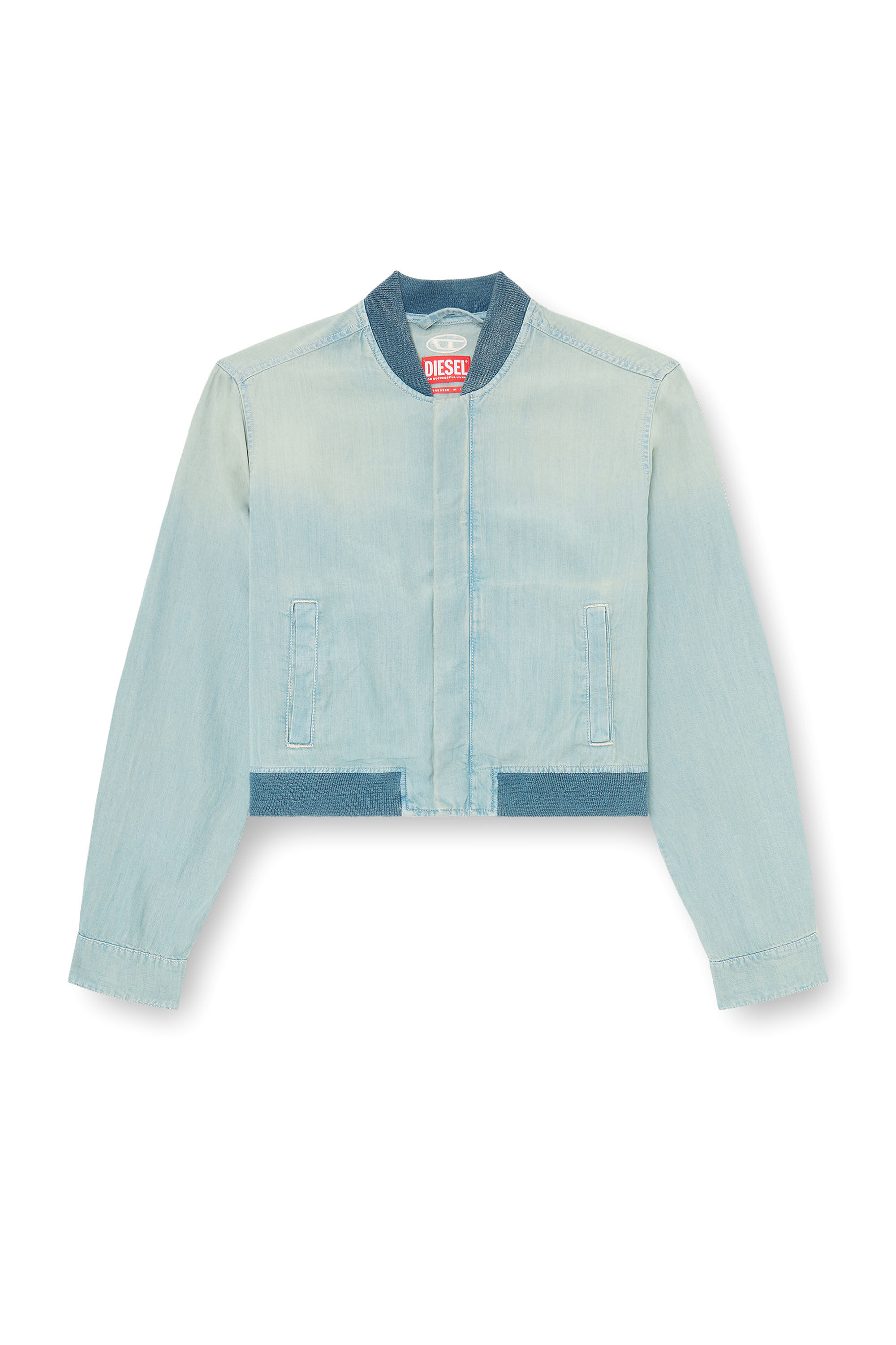 Diesel - DE-RANIA-S1, Camicia-bomber in denim fluido effetto dirt Donna in ToBeDefined - 2