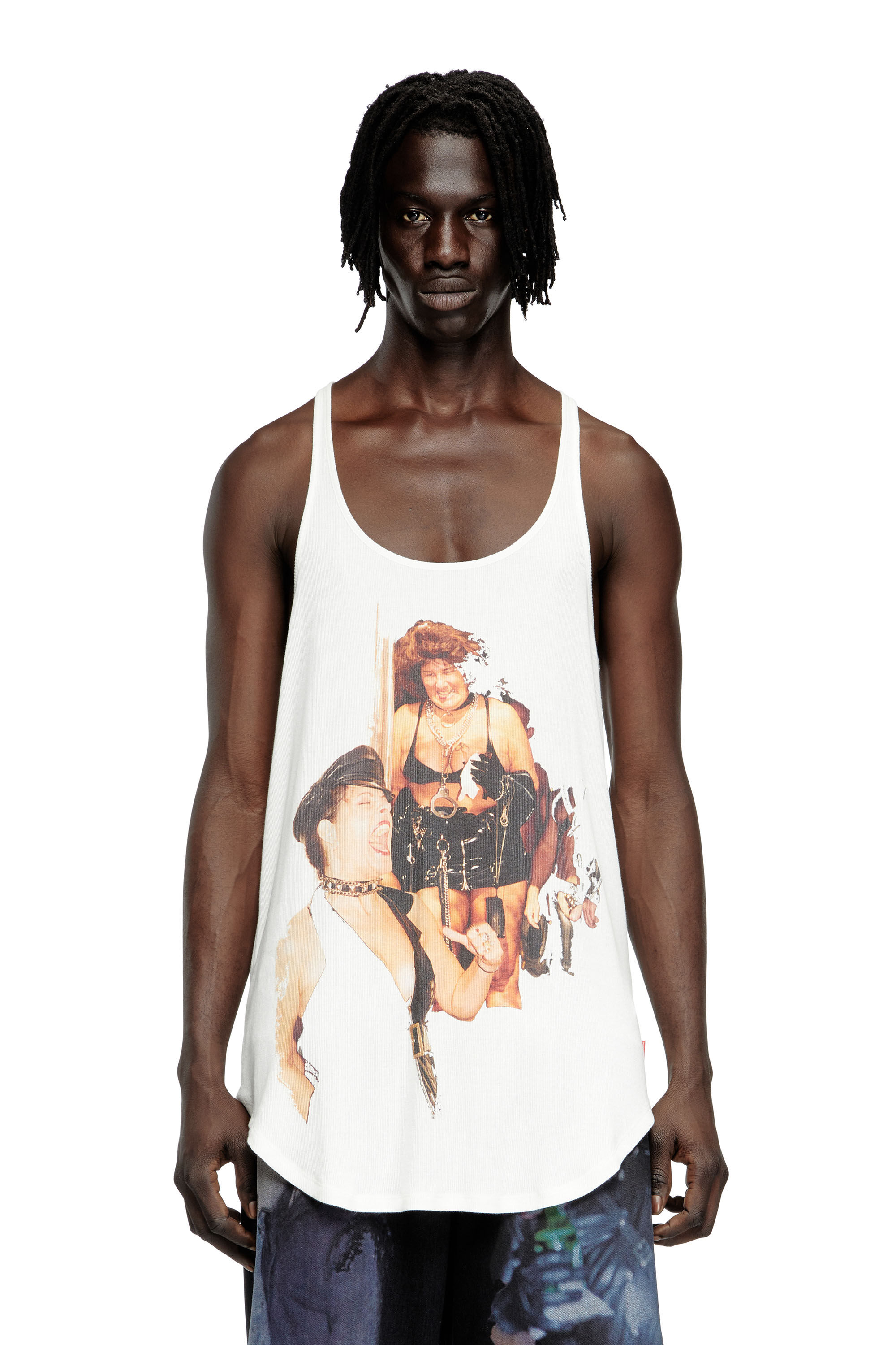 Diesel - PR-T-SHANRY-W-TOM25, Unisex Tank-Top mit Grafik-Print in Weiß - 3