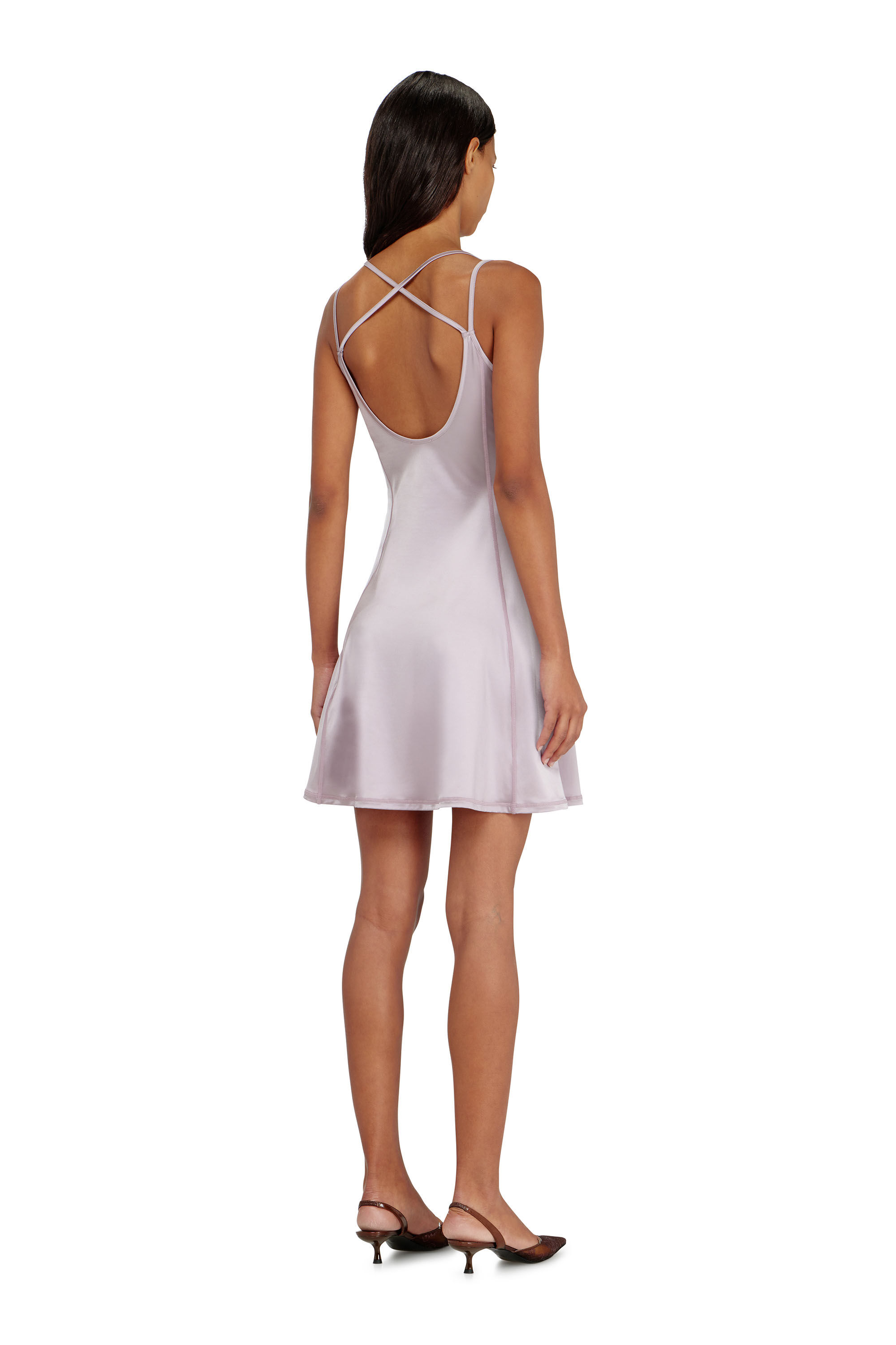 Diesel - D-IMMY, Damen Flie&szlig;endes Minikleid mit doppelten Tr&auml;gern in Lila - 4