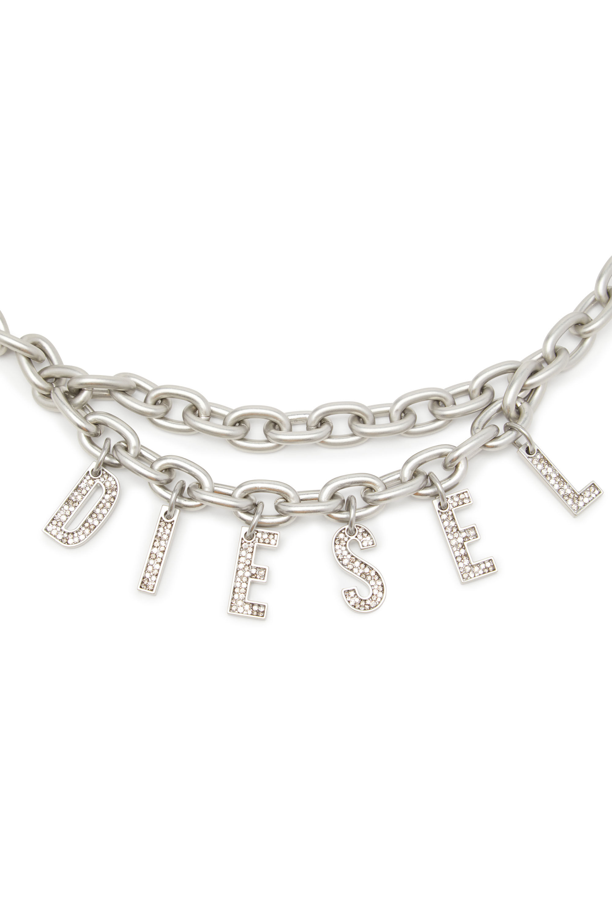 Diesel - B-CHARM CHAIN, Femme Ceinture chaîne avec breloque en cristal in Gris argenté - Image 2