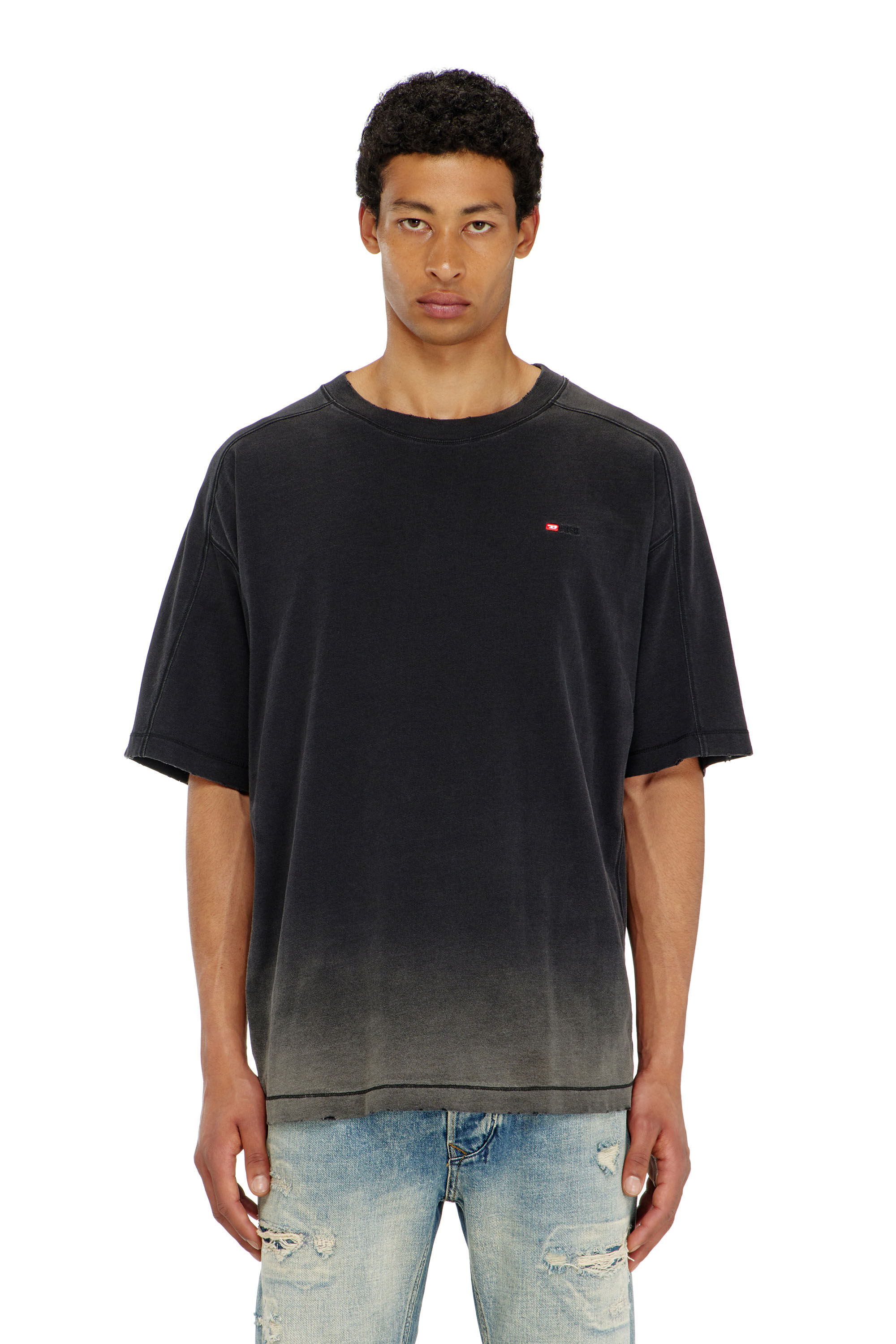 Diesel - T-CROX, T-shirt in cotone effetto sfumato Uomo in ToBeDefined - 5