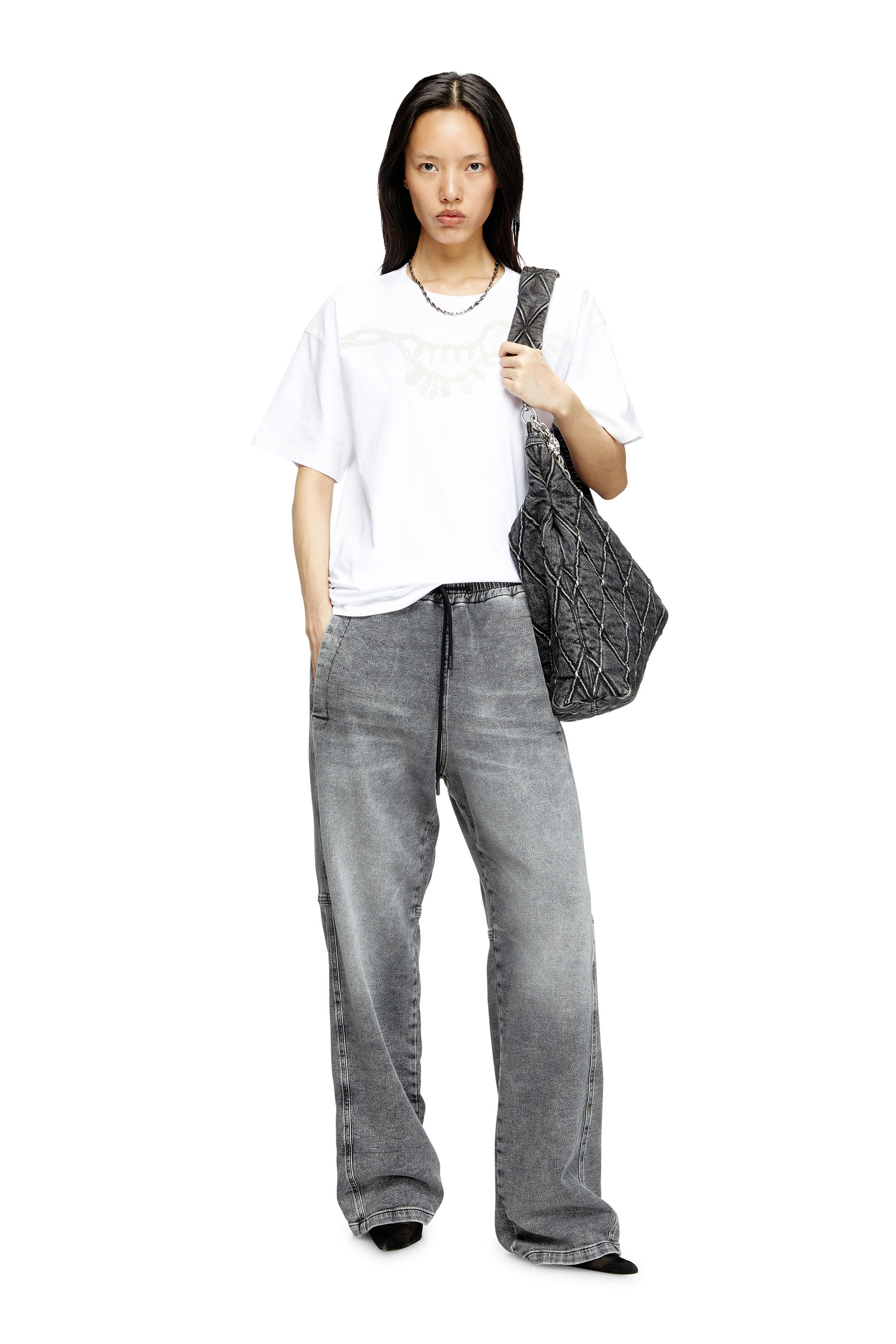 Diesel - T-NORM-HOSHI, T-shirt avec imprimé collier à breloques Mixte in Blanc - 6
