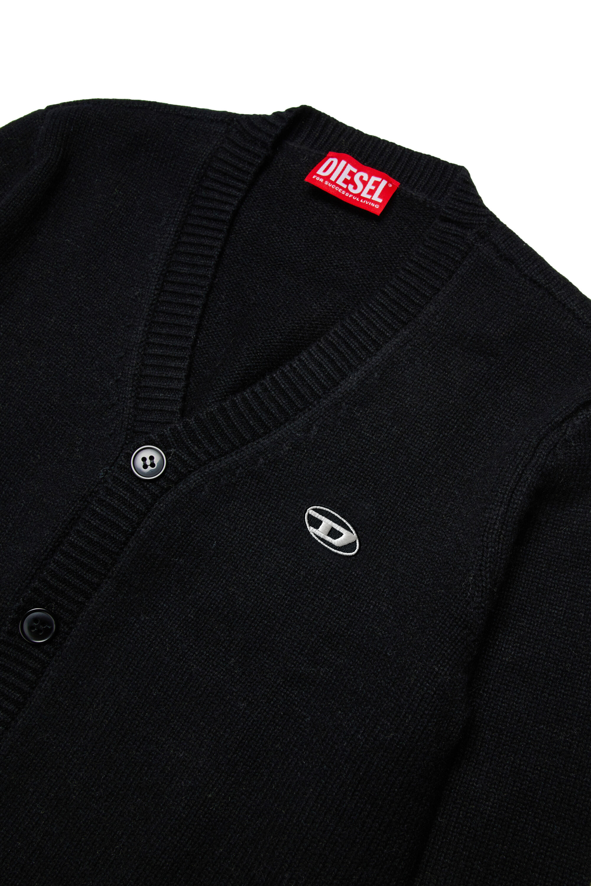 Diesel - KRAMCARDIGAN, Cardigan en laine Homme in Noir - 3