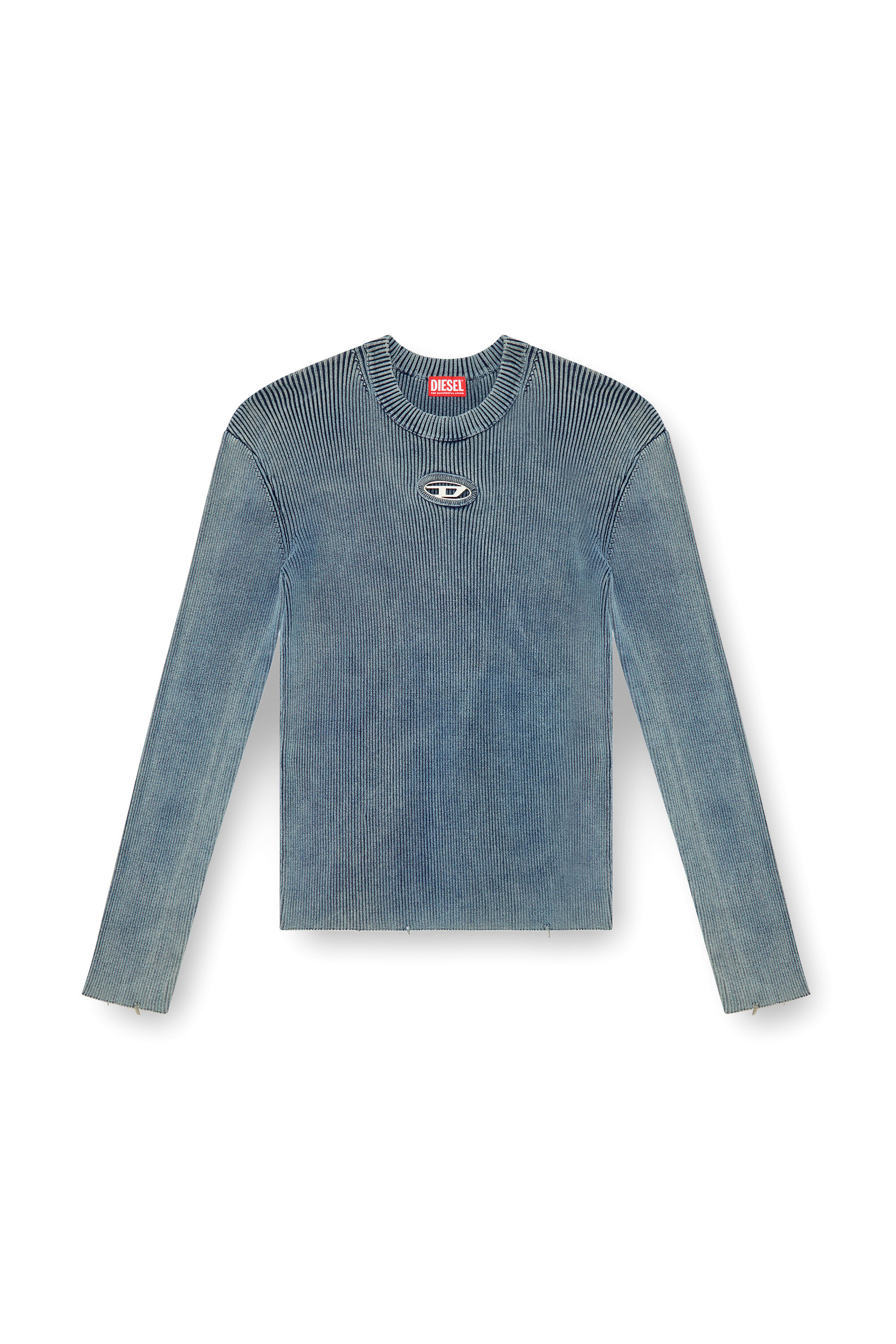 Diesel - K-DARIN-A, Homme Pull cut-out avec Oval D in Bleu - Image 2