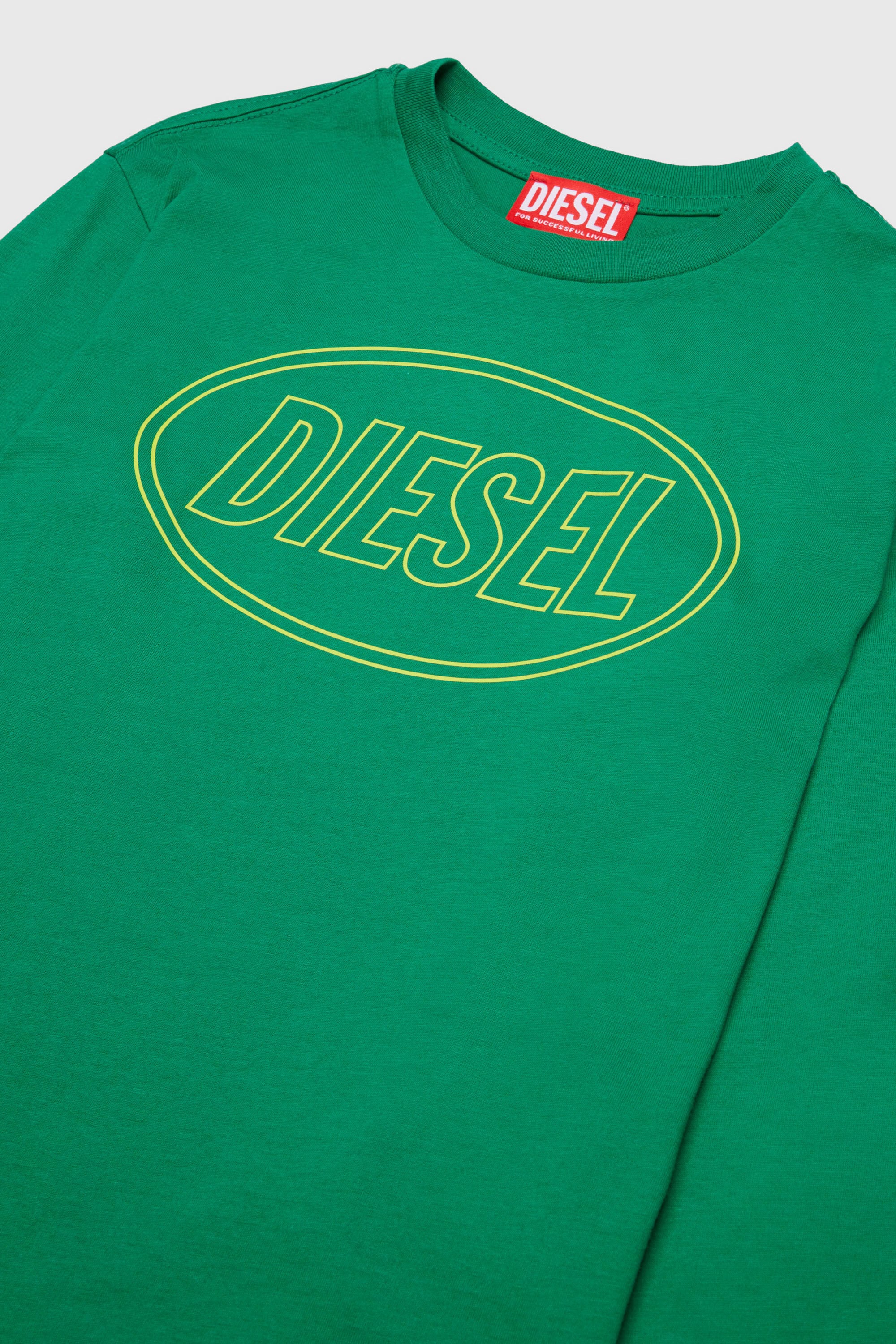 Diesel - TCIRCLELS OVER, Herren Langarm-T-Shirt mit Oval D Logo in Gr&uuml;n - 3