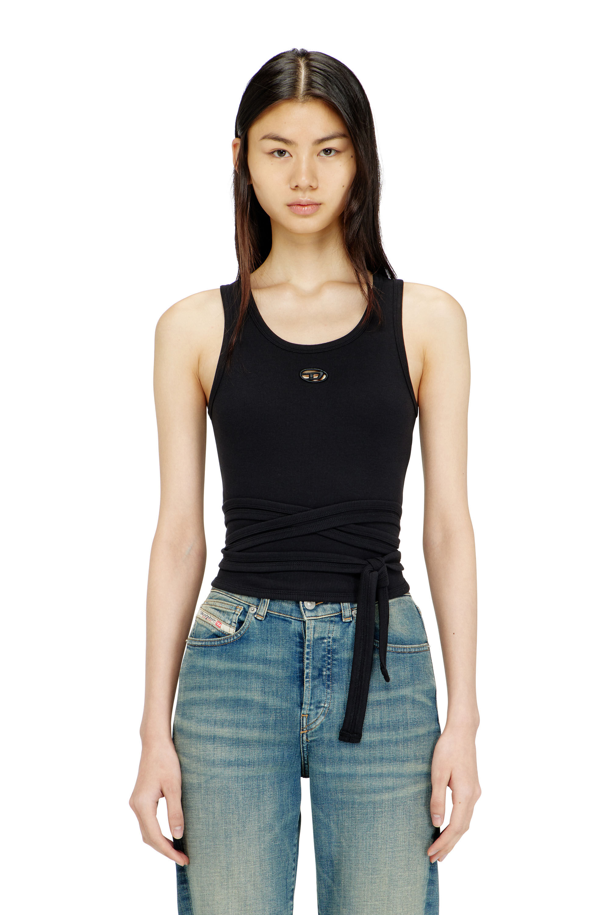 Diesel - T-ANKY-TAIL-S1, Damen Crop-Top mit Wickeldesign in null - 2