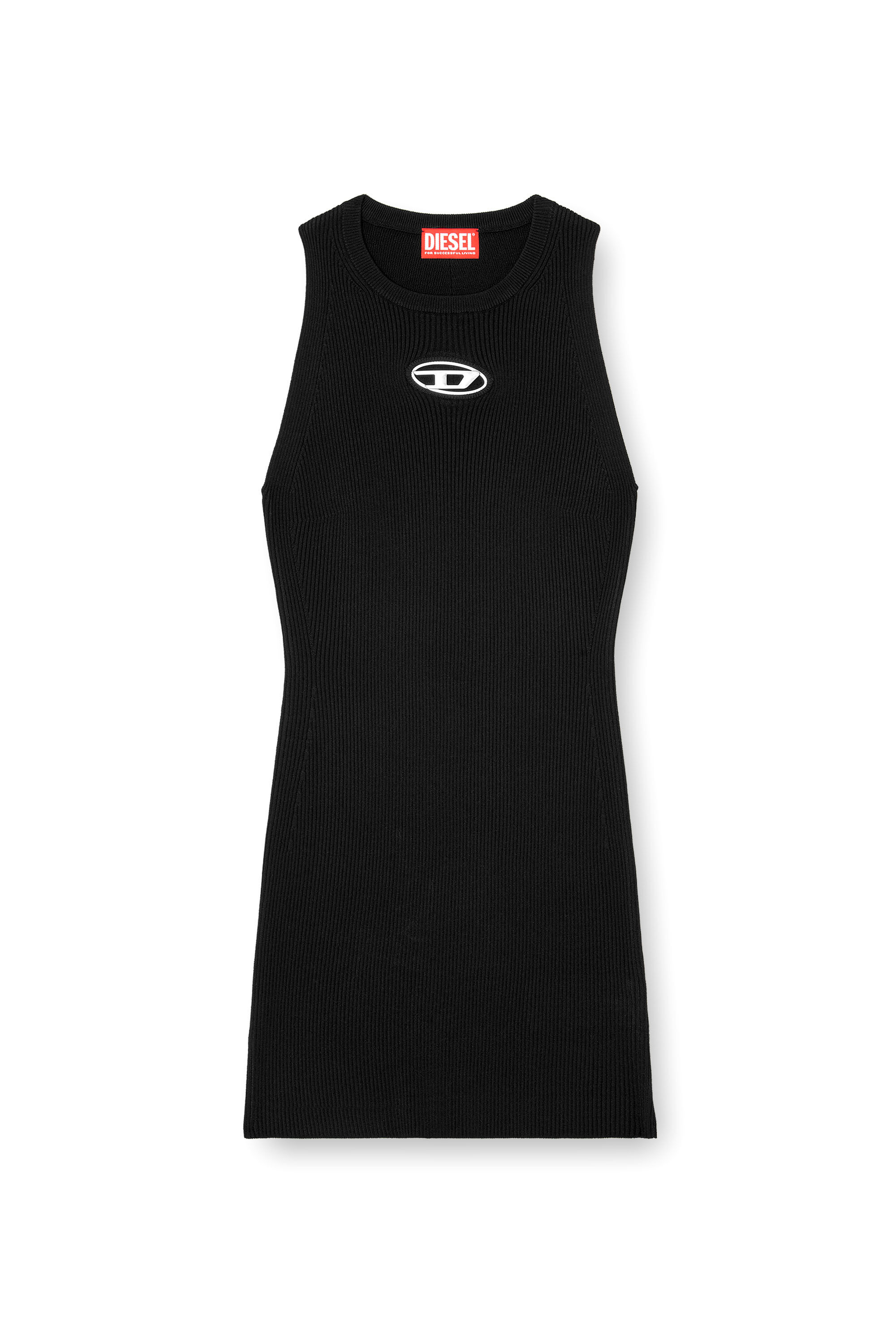 Diesel - M-CADDIX, Damen Ärmelloses Kleid aus Rippstrick in Schwarz - 2