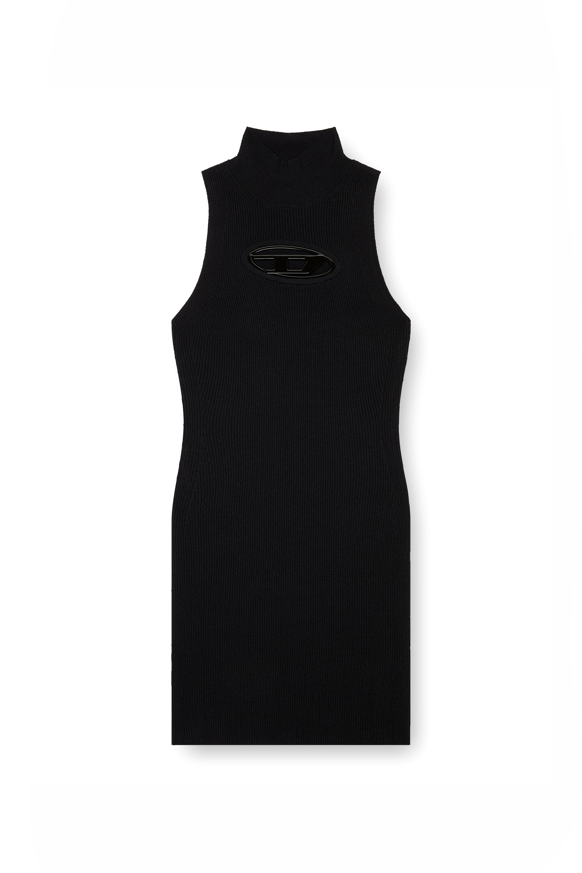 Diesel - M-ONERVA, Femme Mini robe cut-out avec plaque à logo in Noir - Image 2