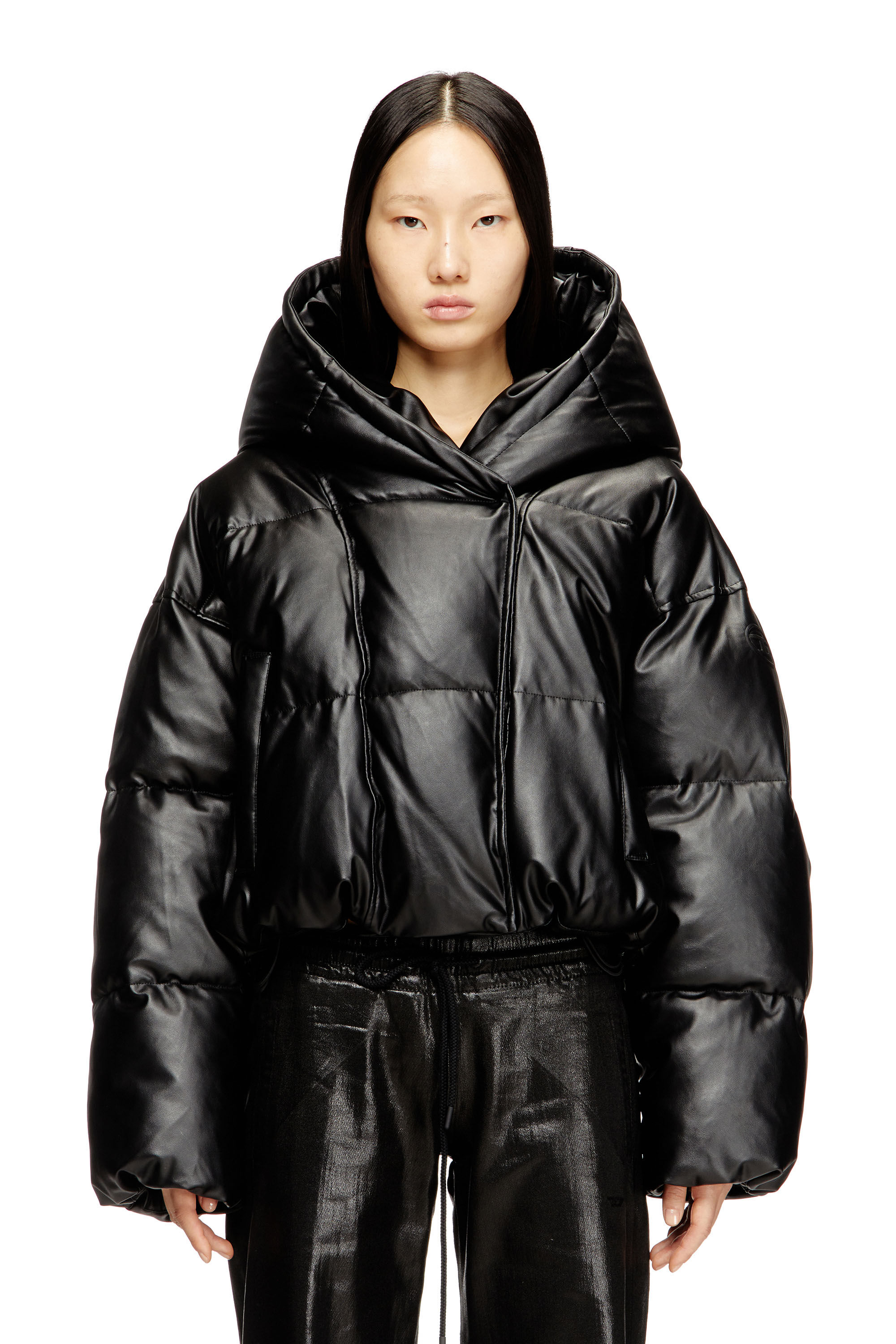 Diesel - W-ILLEY, Veste matelassée à capuche en tissu enduit Femme in ToBeDefined - 3