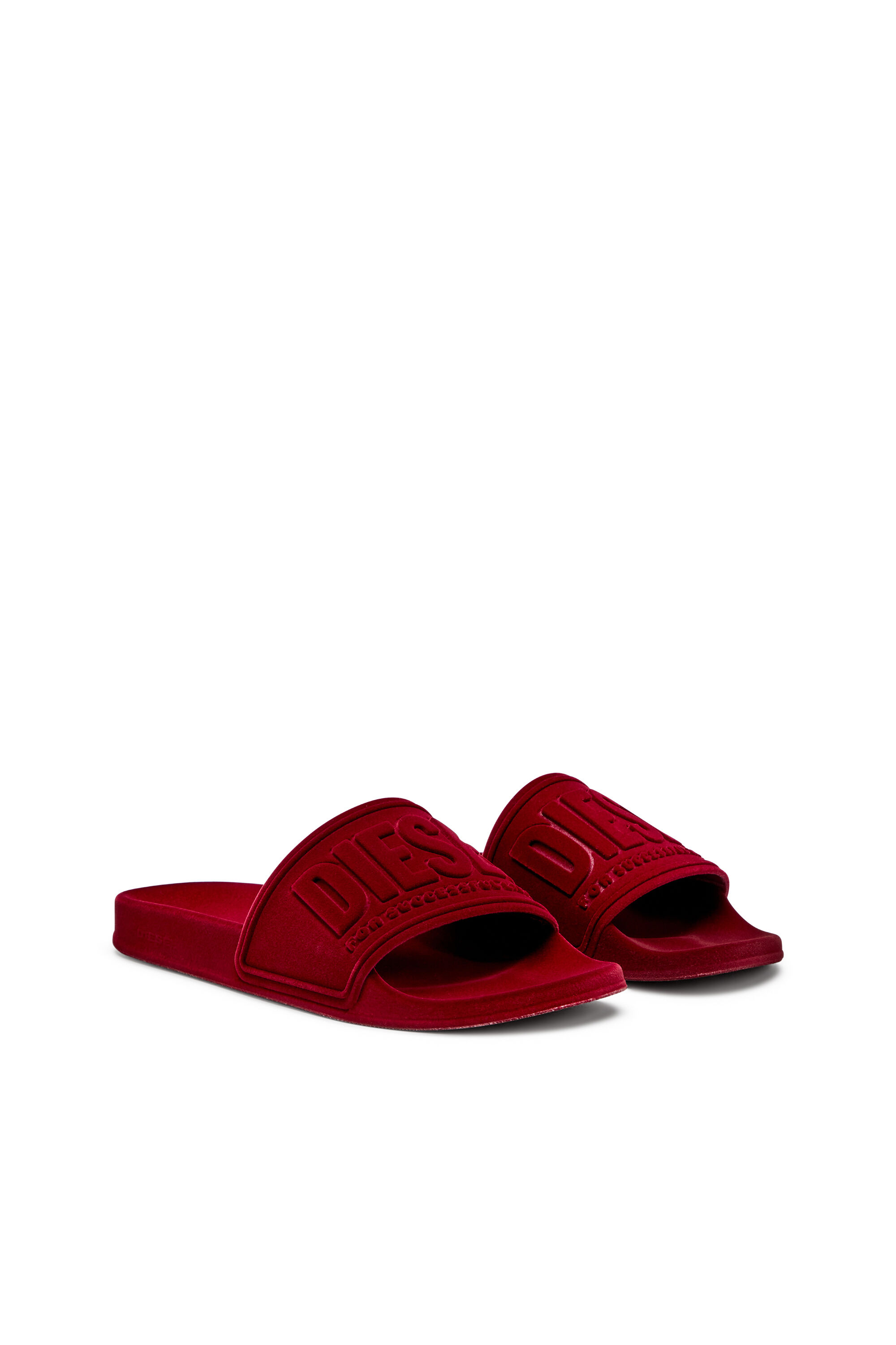 Diesel - SA-MAYEMI CC W, Sa-Mayemi-Ciabatte da piscina con effetto vellutato Donna in Rosso - 2