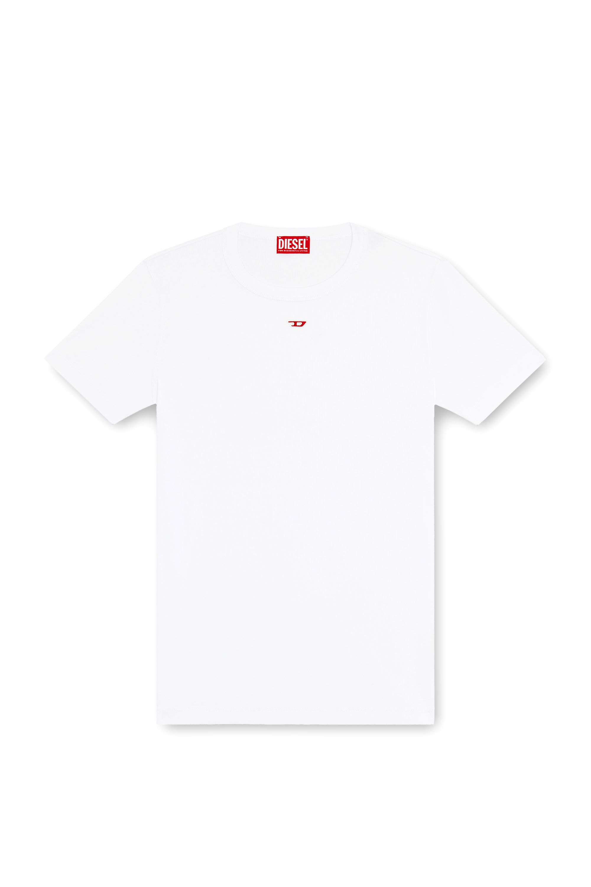 Diesel - D-RIBBER-N, T-shirt con logo D applicato Uomo in Bianco - 2