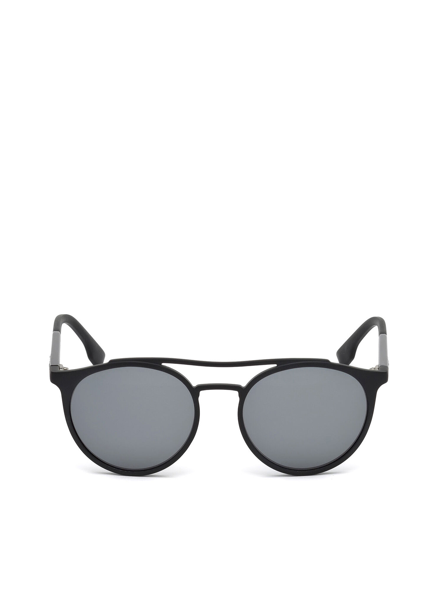 Diesel - DM0195, Unisex Leichte Sonnenbrille mit doppeltem Steg in Opakes Schwarz - 1