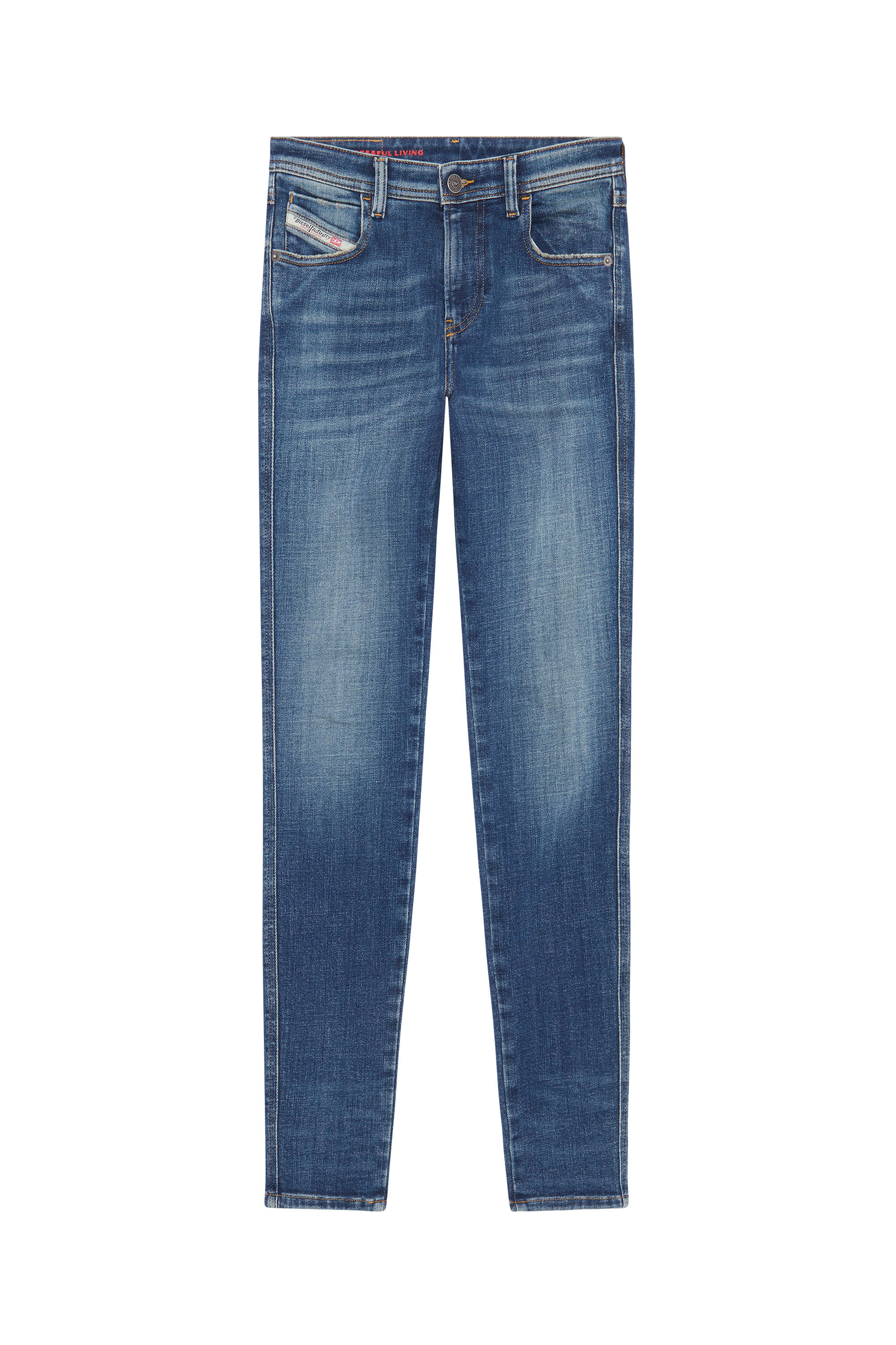 Diesel - 2015 BABHILA 09D99 Skinny Jeans, Blu medio - Image 2