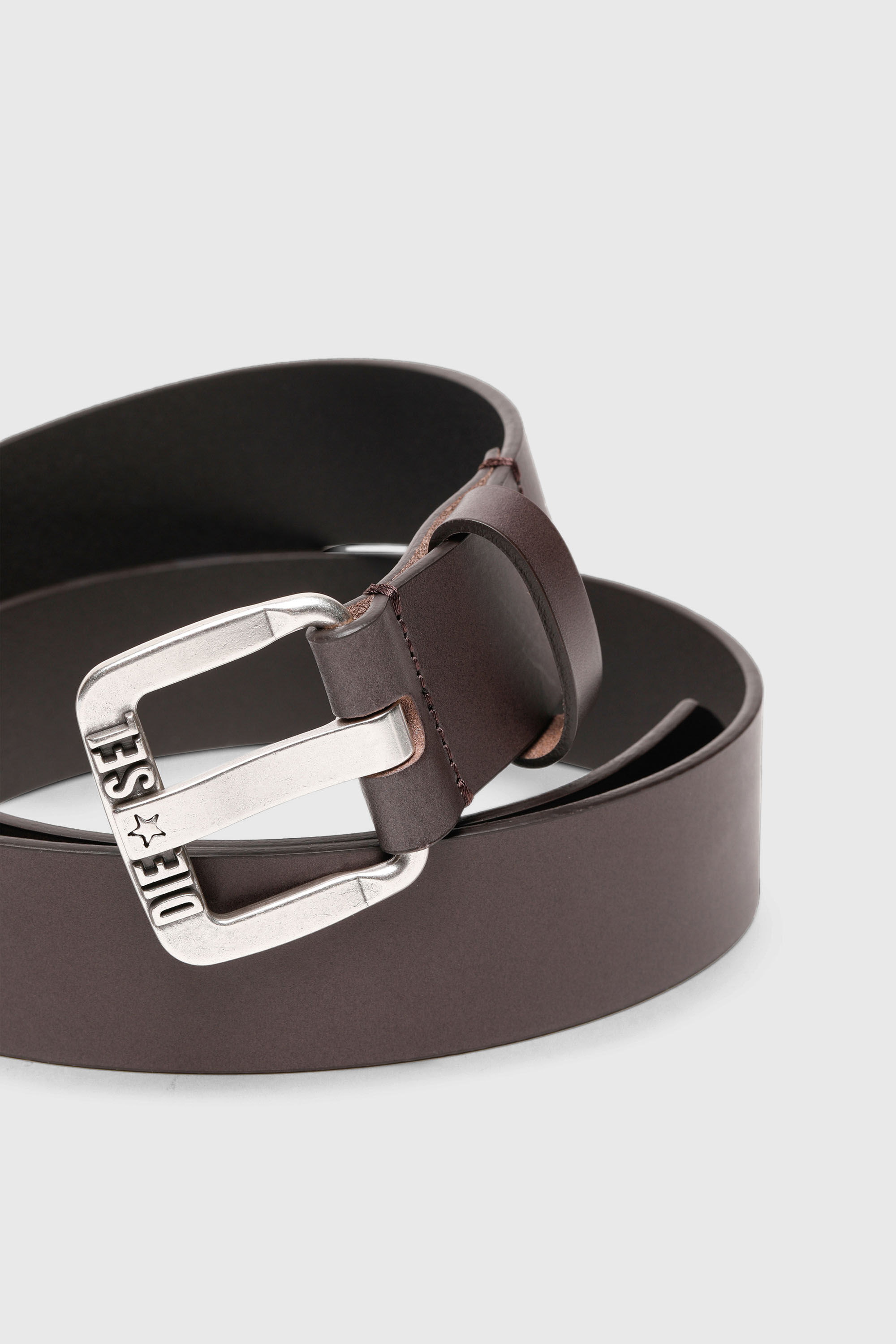 Diesel - B-STAR II, Cintura 3.9 cm in pelle con fibbia in metallo con logo a stella Uomo in Marrone - 2