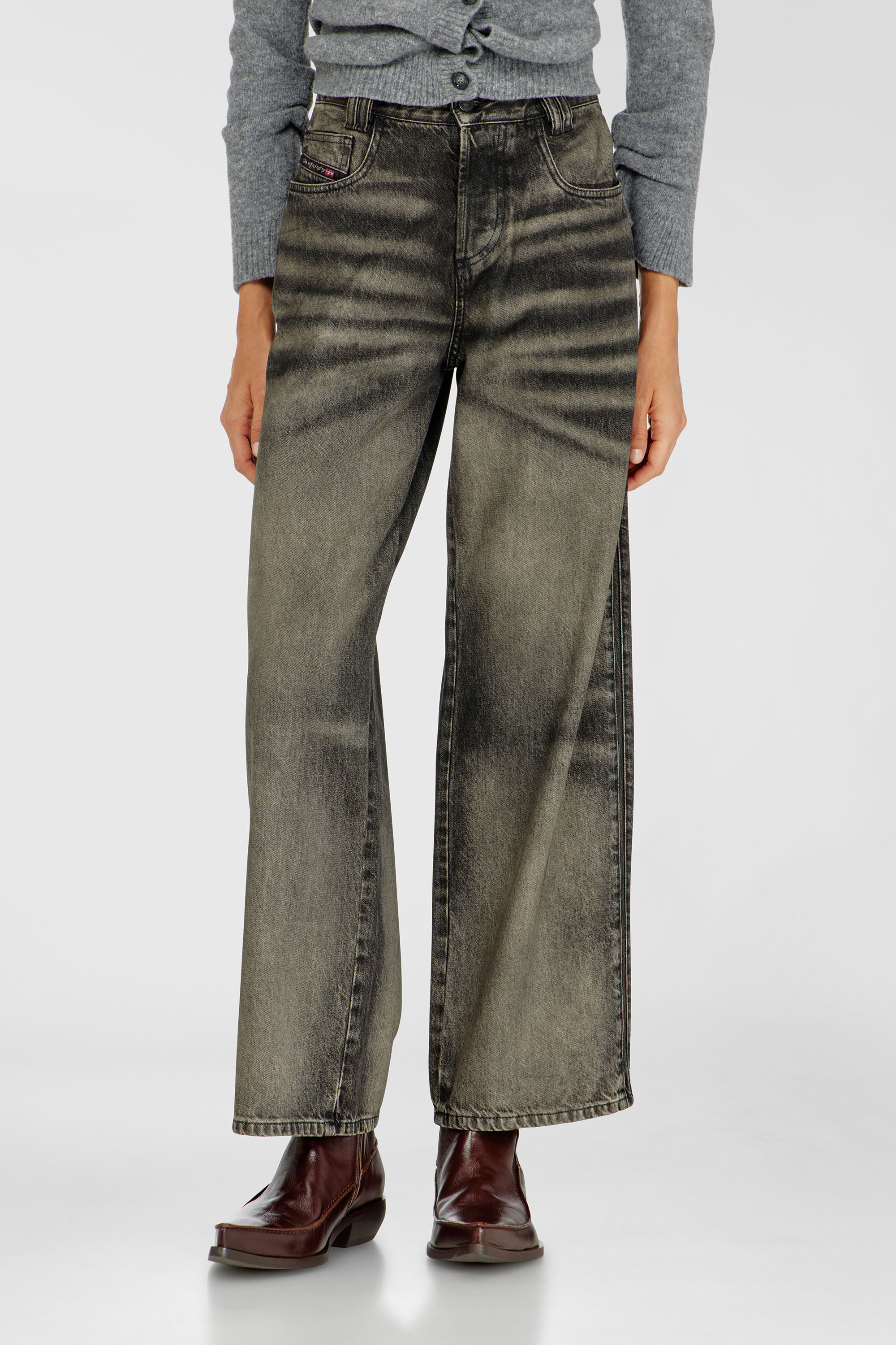 Diesel - Unisex Relaxed Jeans 1982 D-Hakou 09R33, Schwarz/Dunkelgrau - 6
