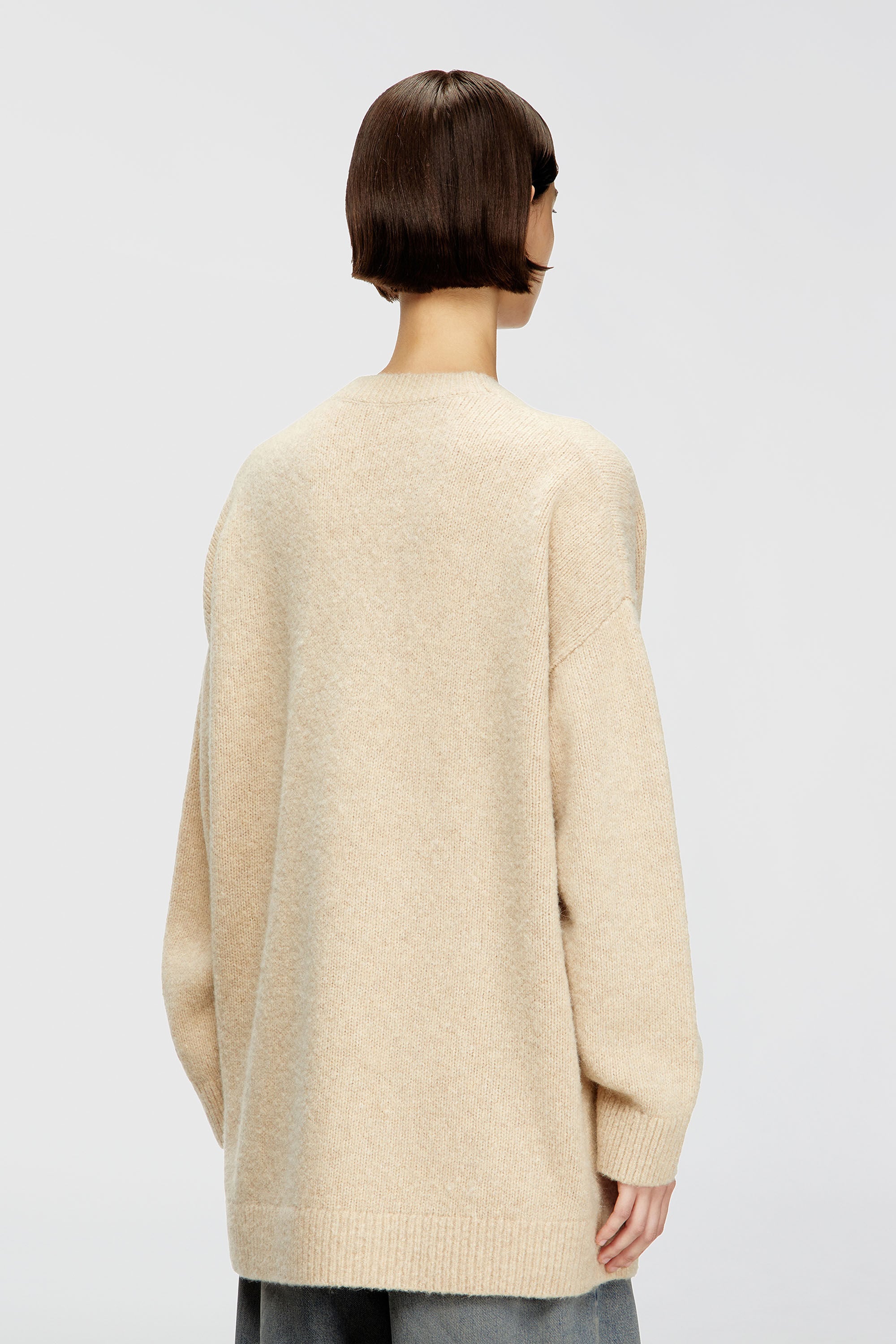 Diesel - M-AREELA, Cardigan en m&eacute;lange de laine et d'alpaga Femme in Beige - 4