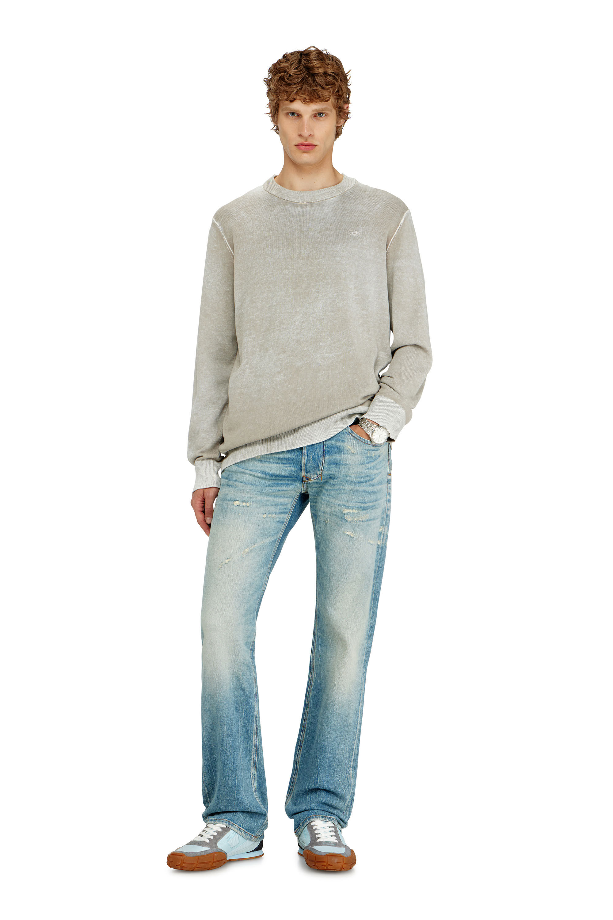Diesel - K-LAURENT, Maglia con stampa interna sfumata Uomo in Grigio - 1