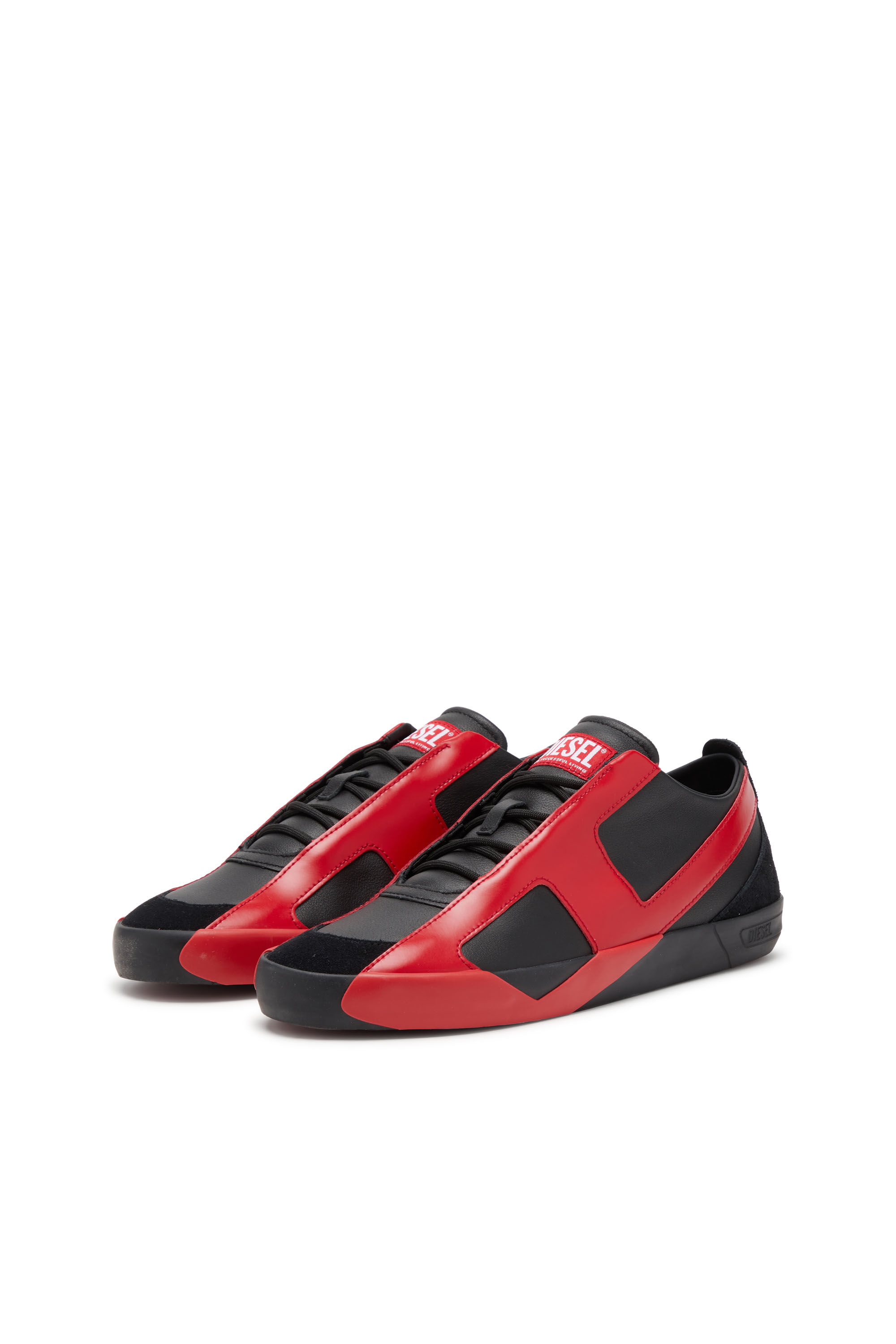 Diesel - S-SLANTE-D LOW, Sneakers in pelle e suede con logo D Uomo in Multicolor - 9