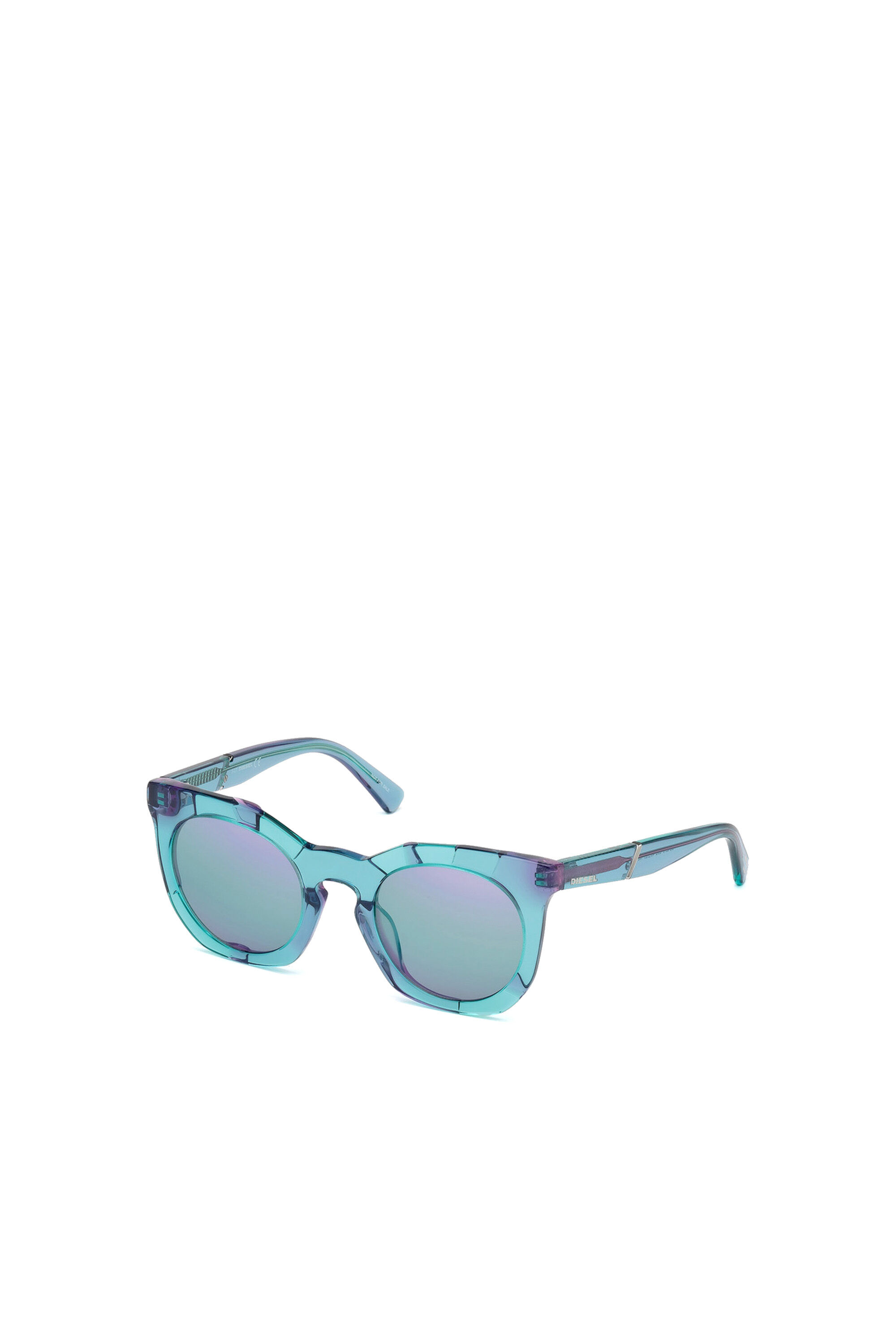 Diesel - DL0270, Damen Sonnenbrille mit innovativem Gestell in Azurblau - 2
