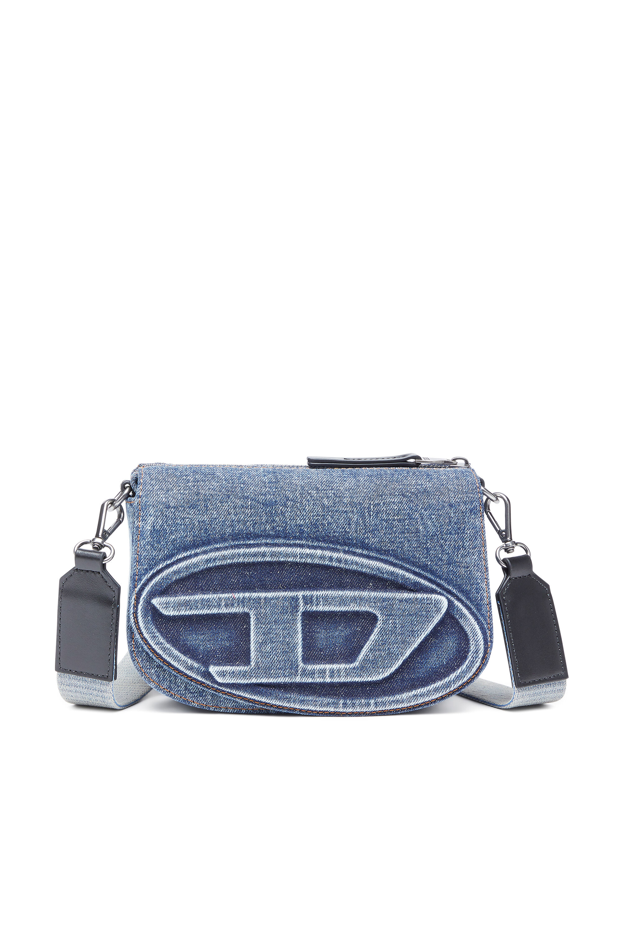 Diesel - 1DR CAMERA BAG, Unisex Camera Bag aus solarisiertem Denim in Blau - 1