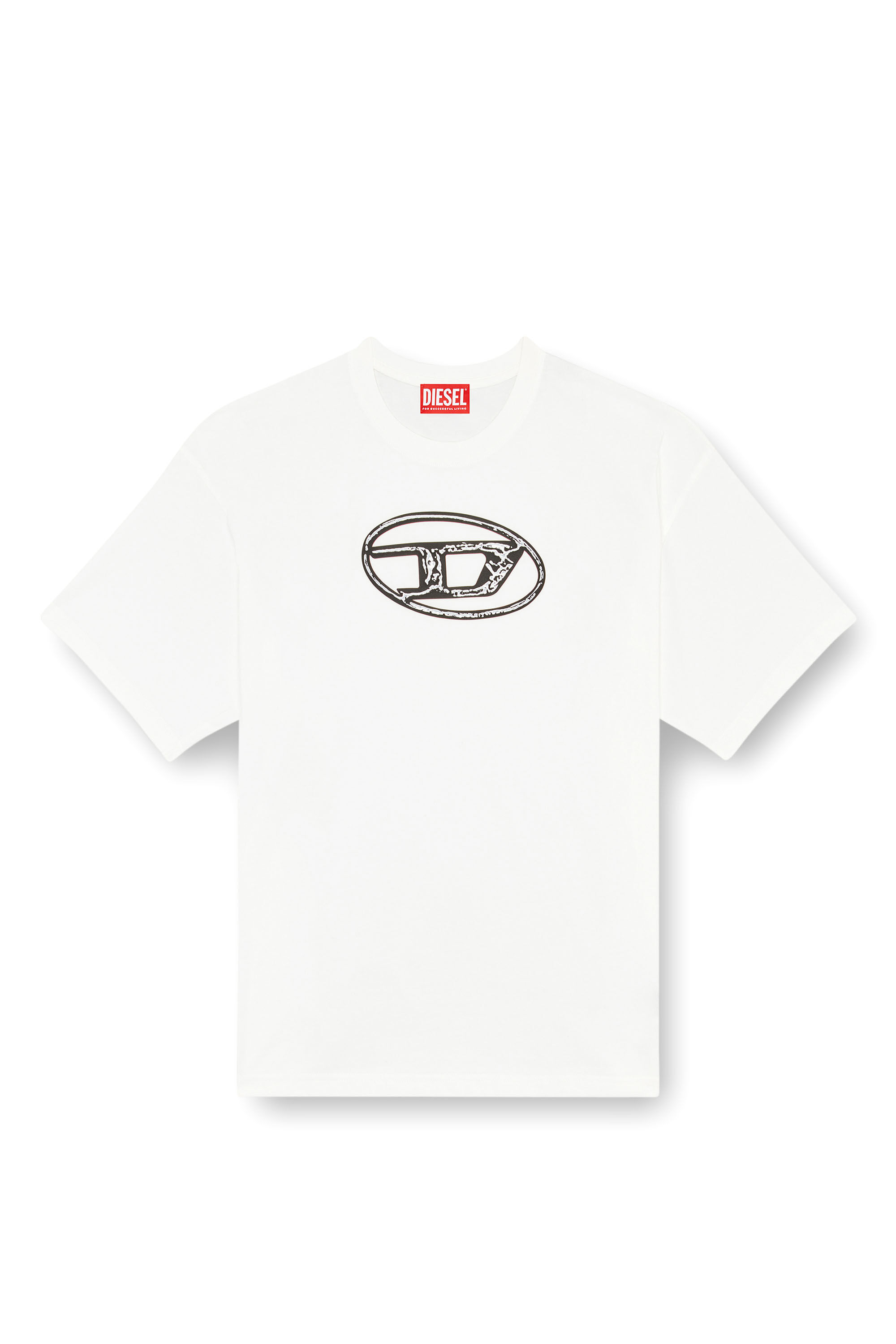 Diesel - T-BOXT-Q22, Homme T-shirt délavé avec imprimé Oval D in Blanc - Image 2