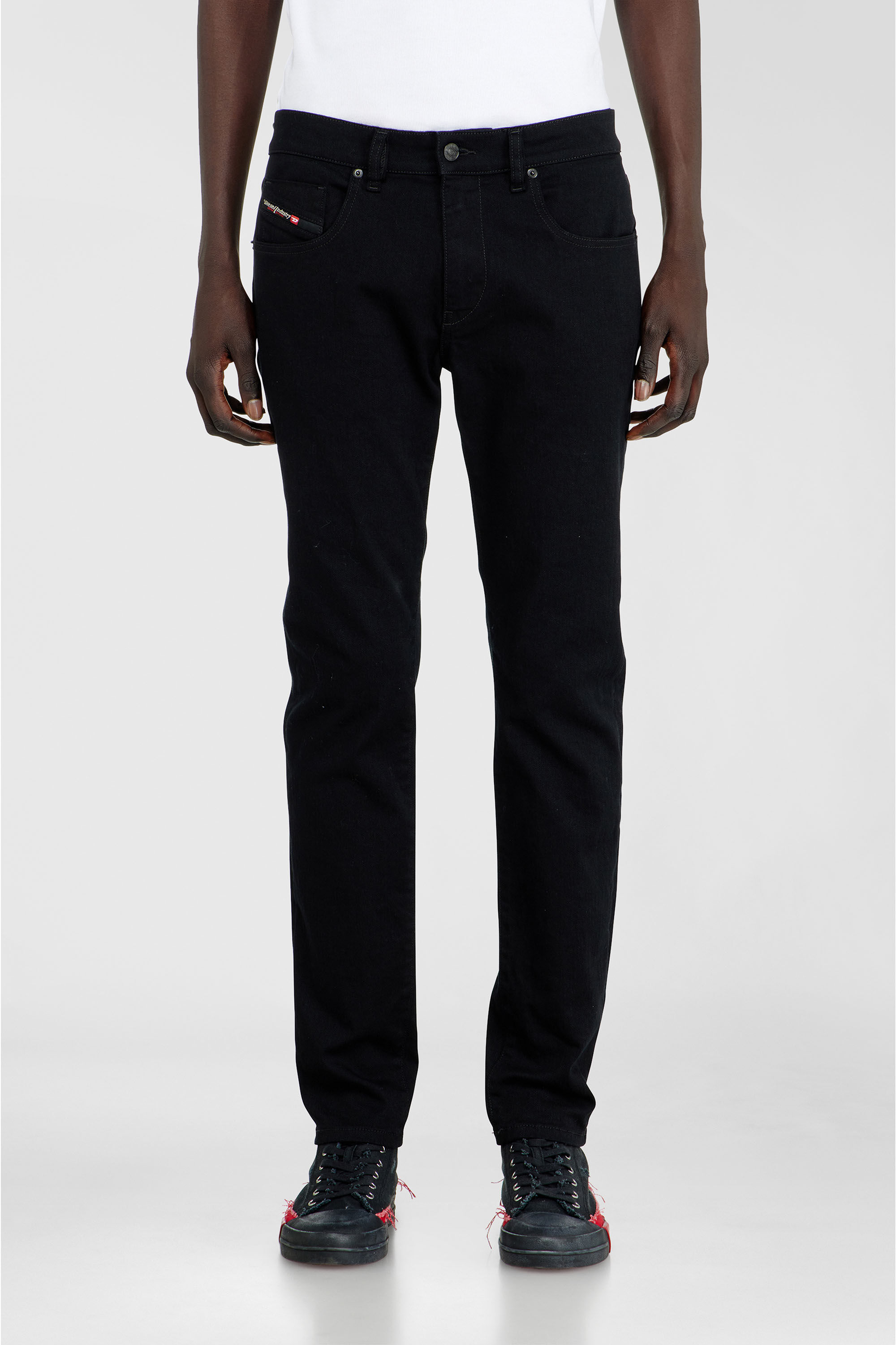 Diesel - Slim Jeans 2019 D-Strukt 069YP Uomo, Nero/Grigio scuro - Image 4