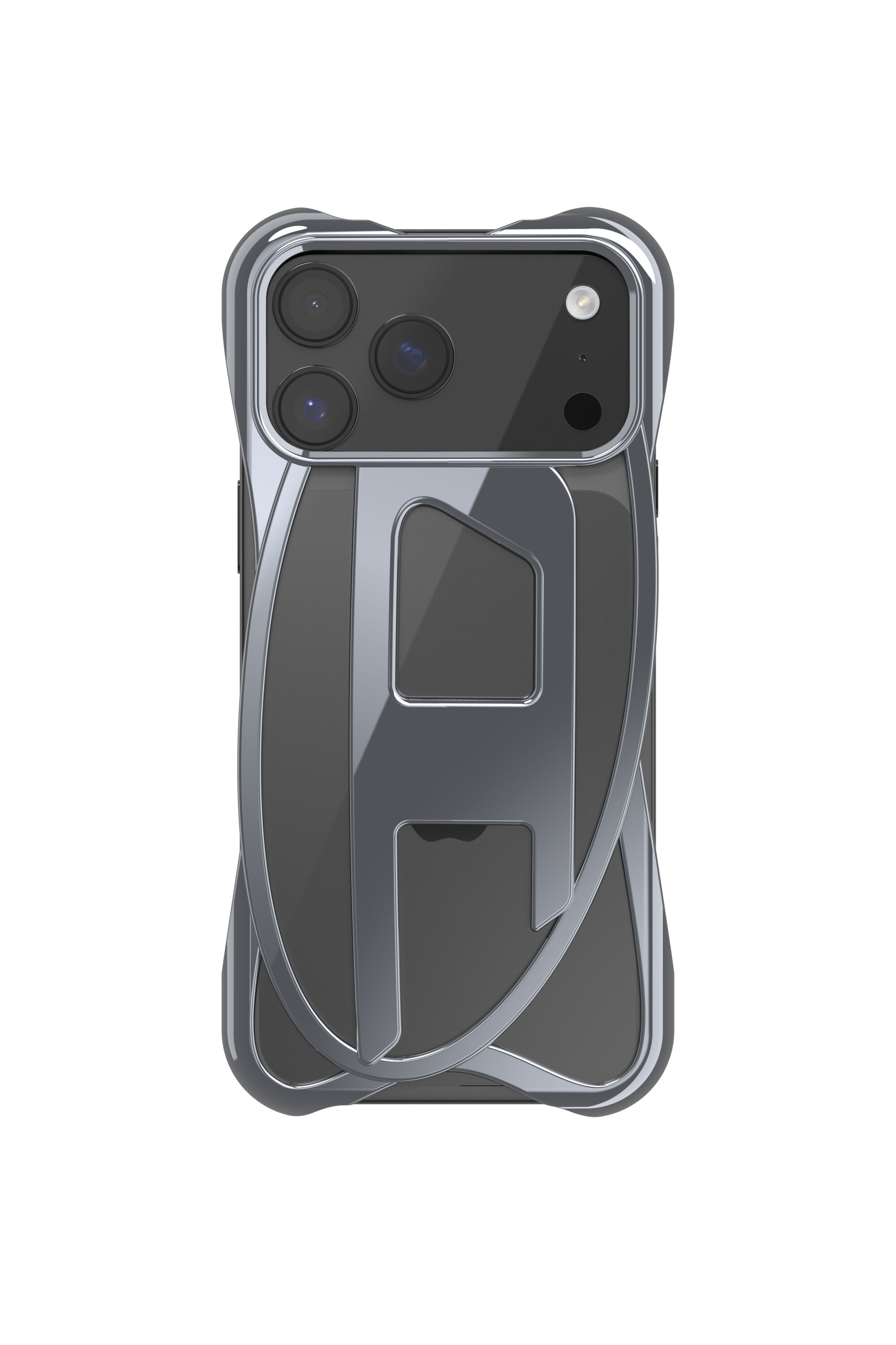 Diesel - 60446  D FRAME CASE, Unisex Caged D Glänzende Hülle für iPhone 17 Pro Max in Dunkelgrau - 2